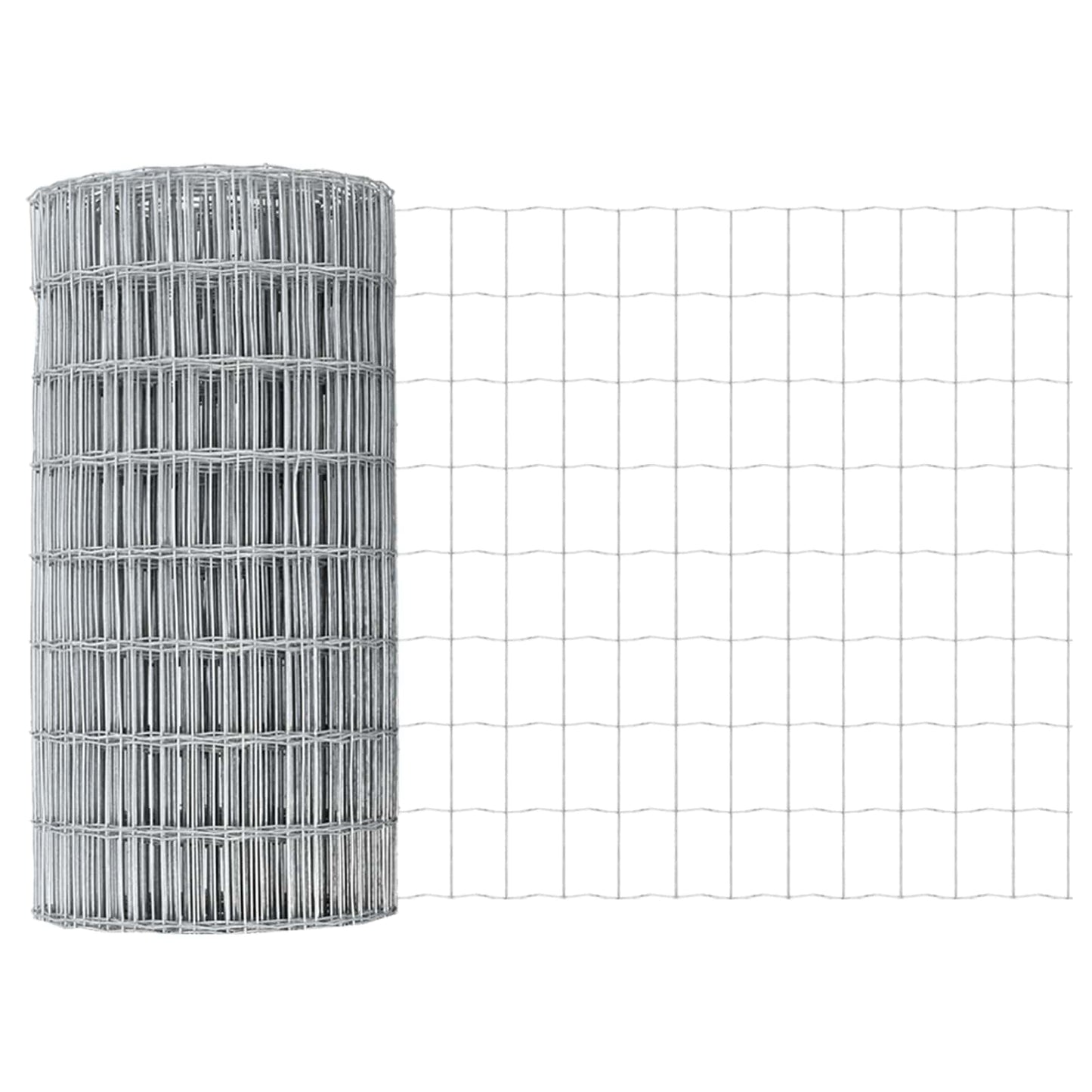 Zaun mit Pfosten Silber