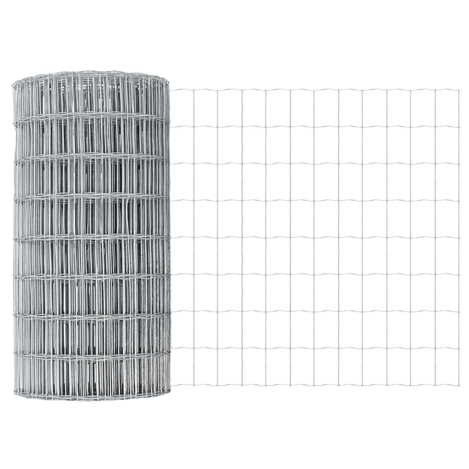 Zaun mit Pfosten Silber