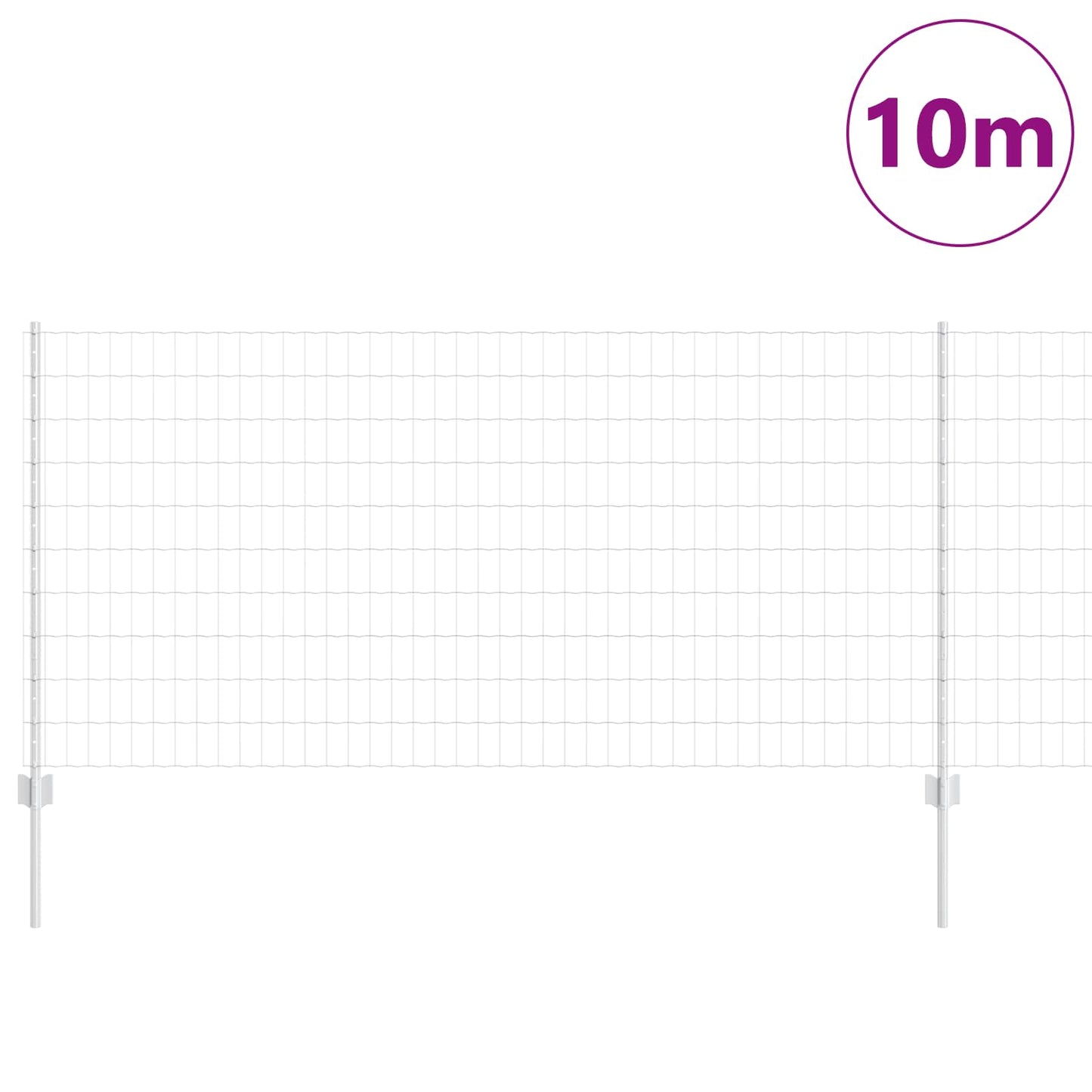 Zaun mit Pfosten Silber