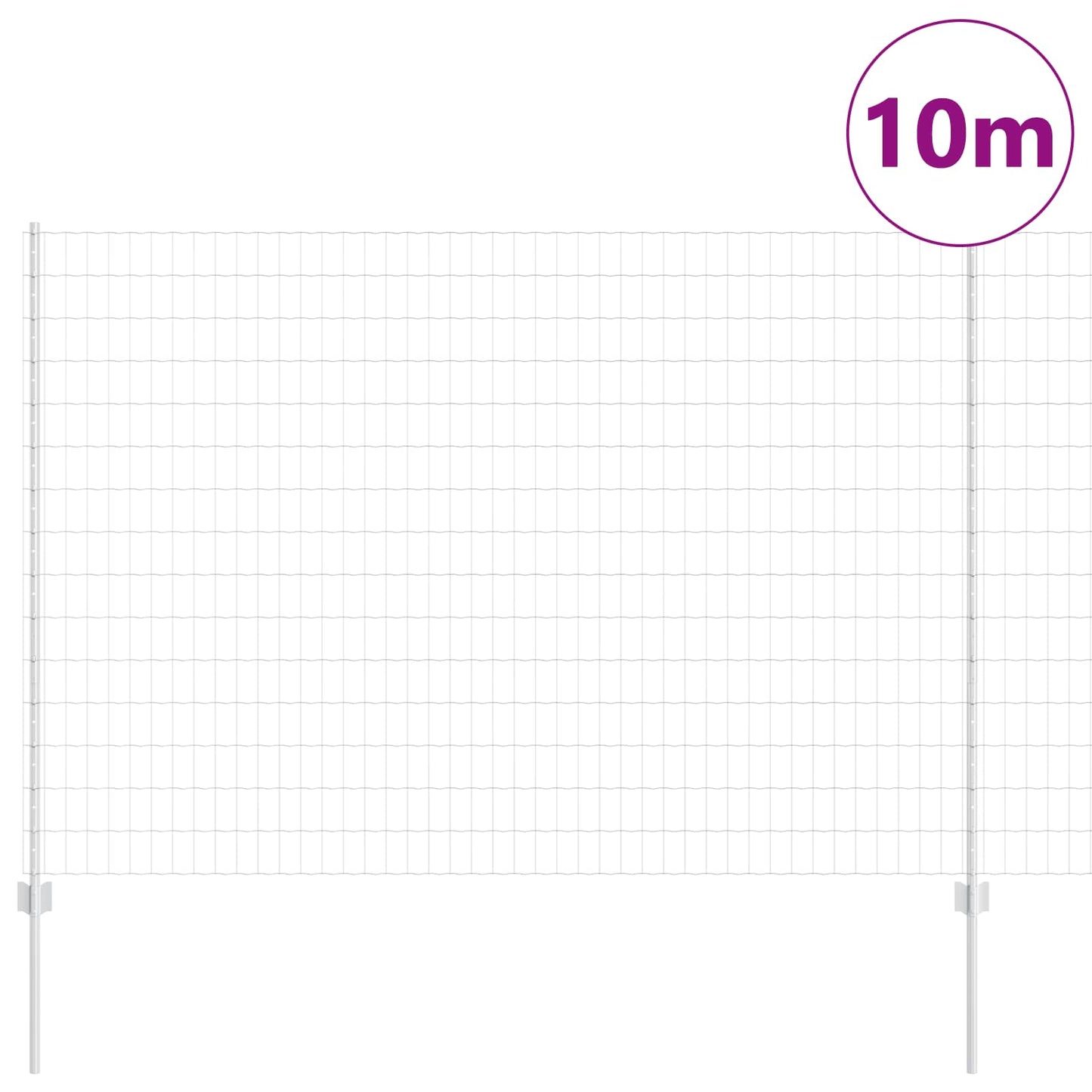 Geschweißter Drahtzaun 10 x 1,6 m (B x H) Feuerverzinkter Stahl
