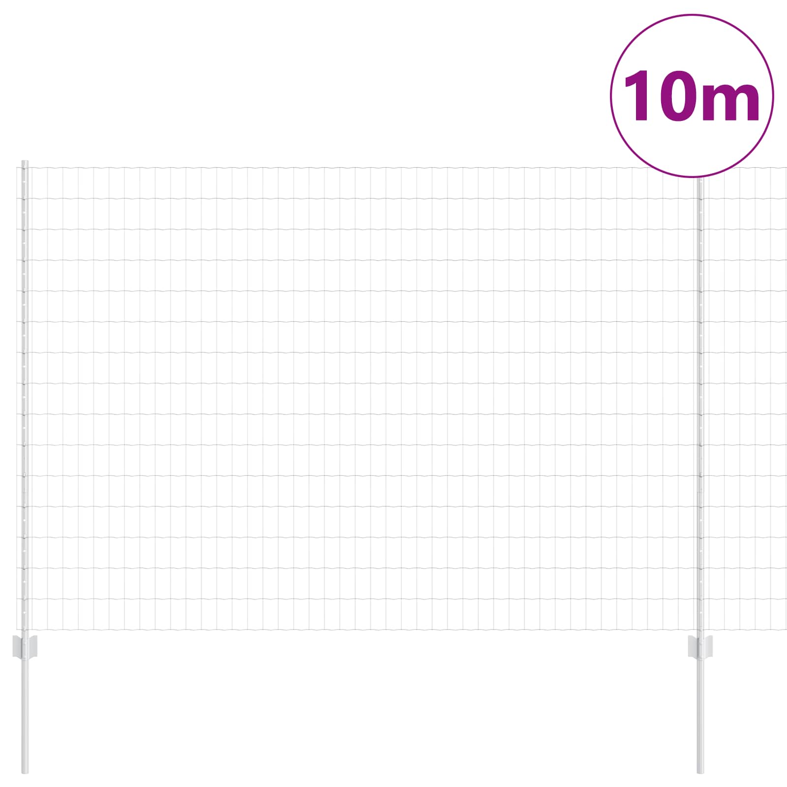 Geschweißter Drahtzaun 10 x 1,6 m (B x H) Feuerverzinkter Stahl