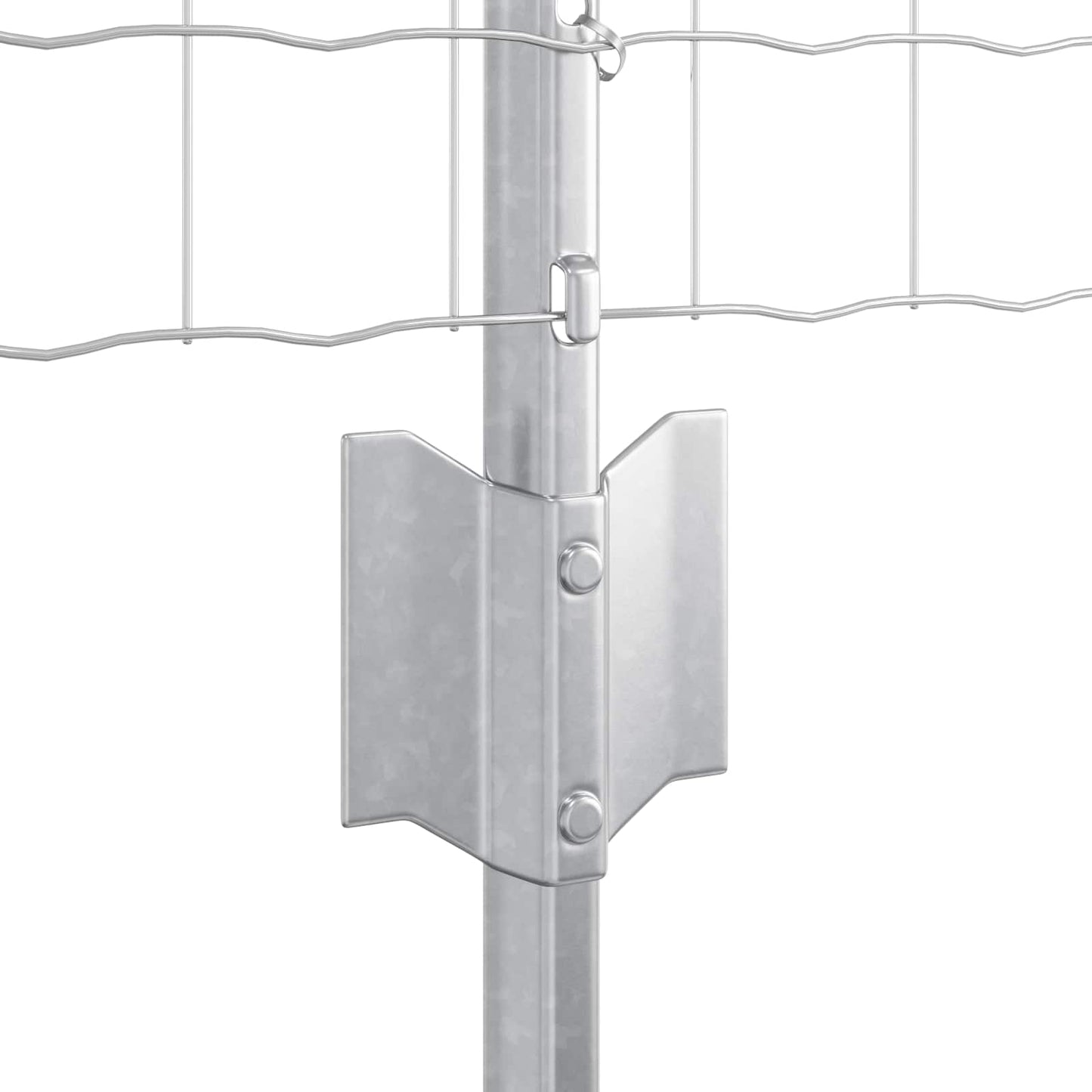 Zaun mit Pfosten Silber