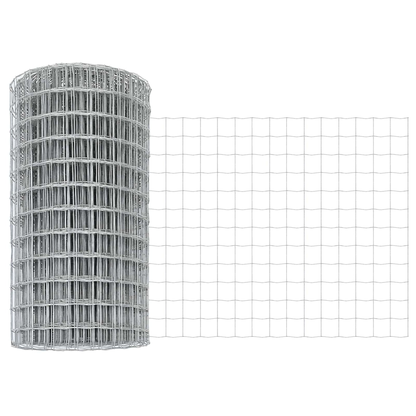 Zaun mit Pfosten Silber