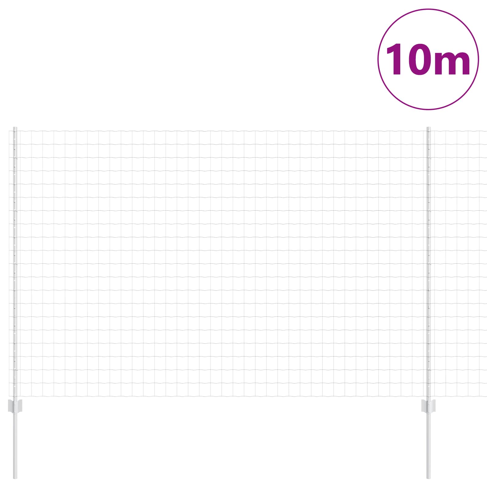Geschweißter Drahtzaun 10 x 1,6 m (B x H) Feuerverzinkter Stahl