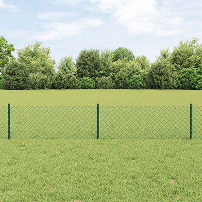Maschendrahtzaun mit Pfosten 10 x 0,4 m PVC-beschichteter Stahl