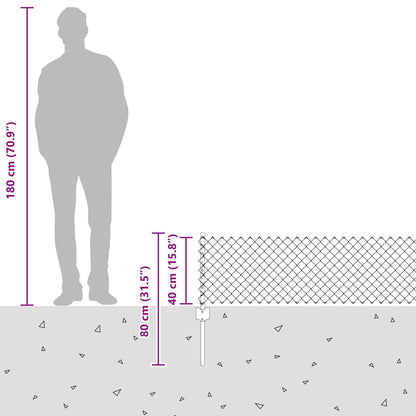 Maschendrahtzaun mit Pfosten 10 x 0,4 m PVC-beschichteter Stahl