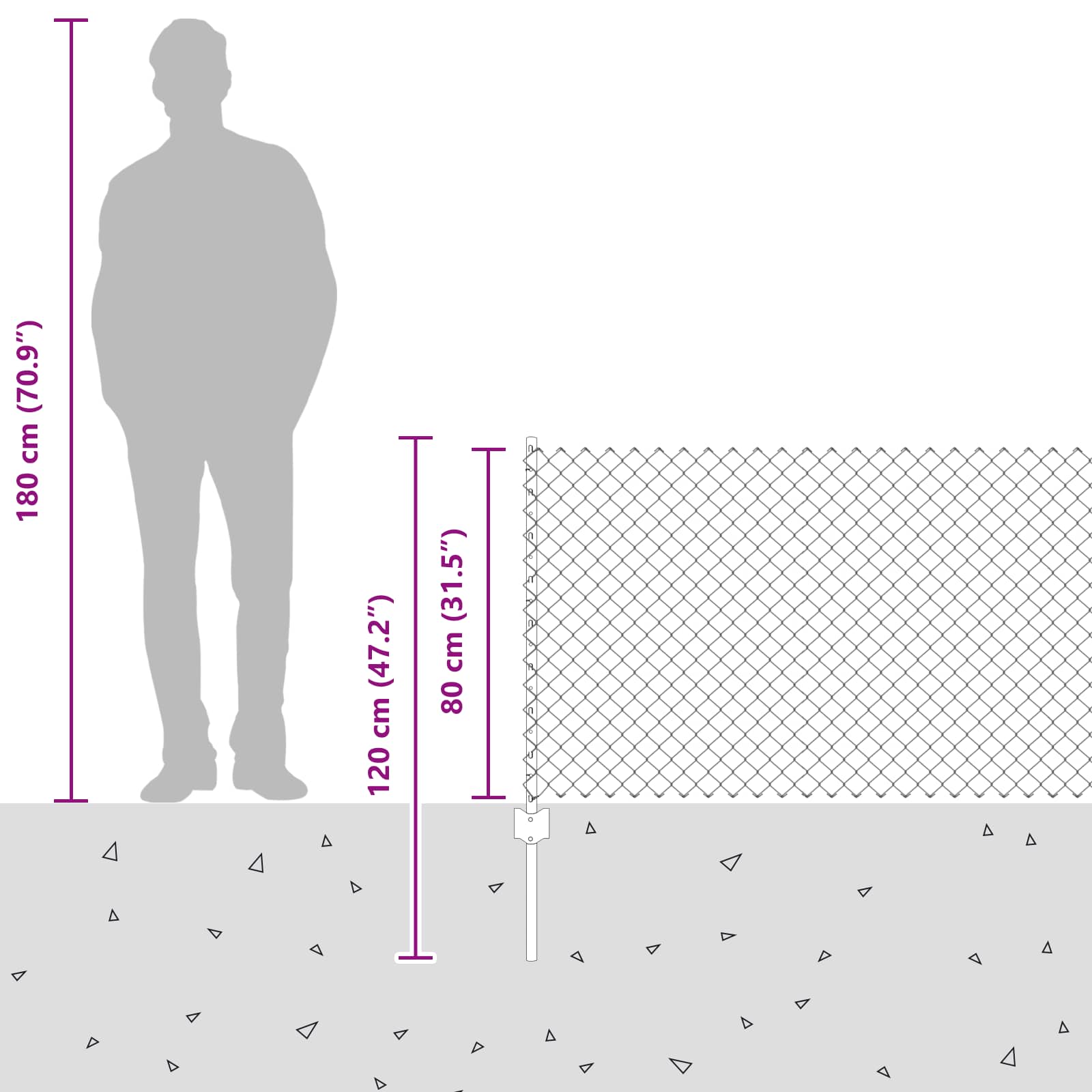 Zaun mit Pfosten Grün