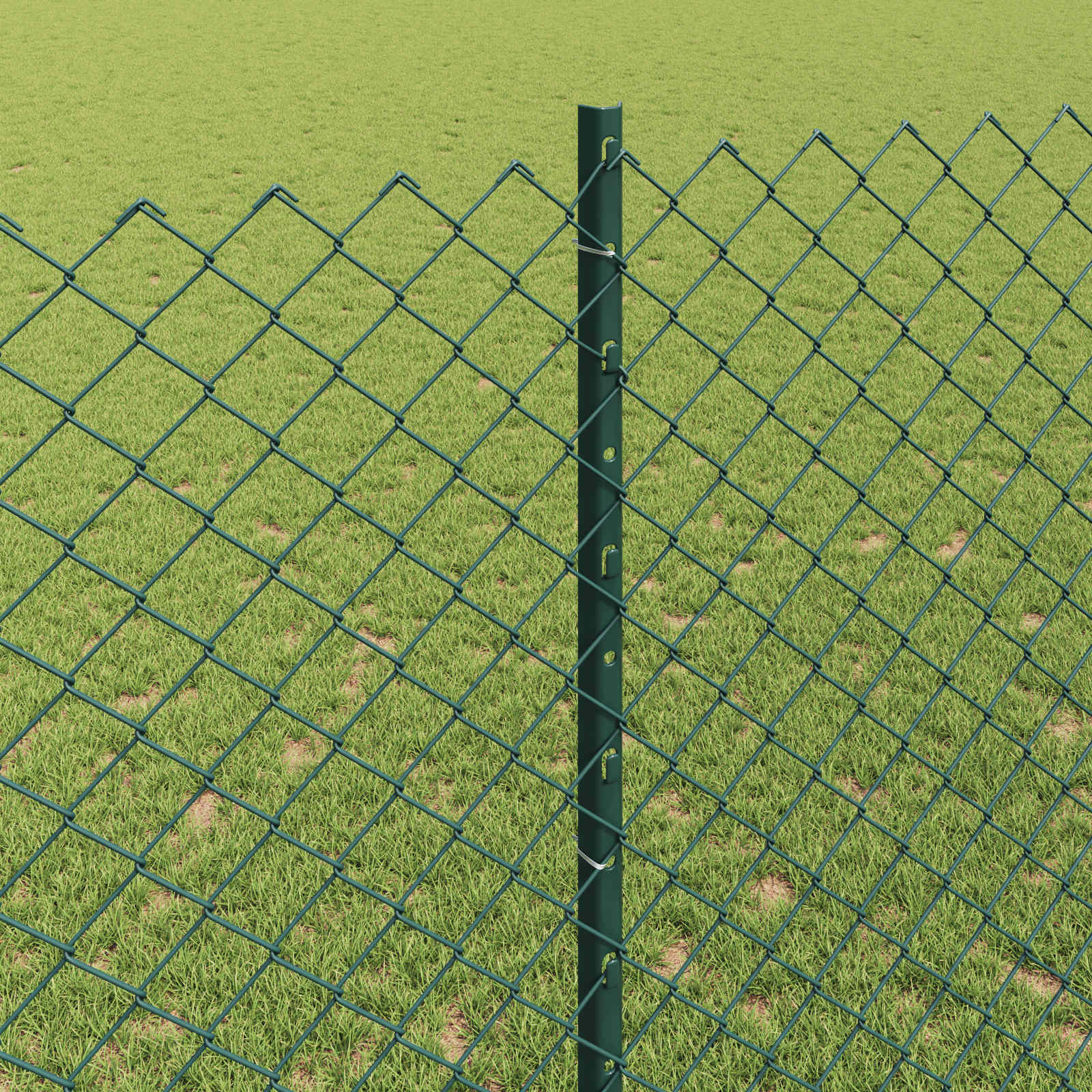 Kettenzaun mit Pfosten 10 x 1,4 m PVC-beschichteter Stahl Grün