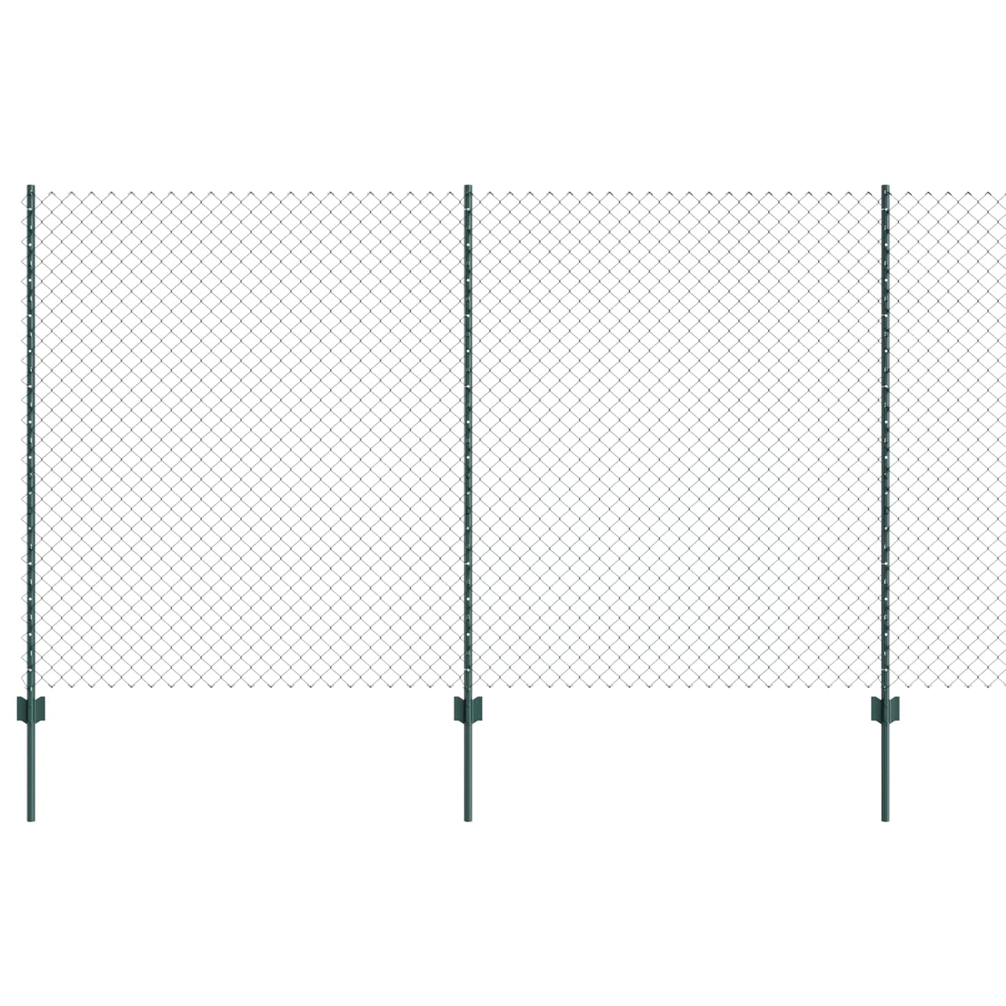 Kettenzaun mit Pfosten 10 x 1,4 m PVC-beschichteter Stahl Grün
