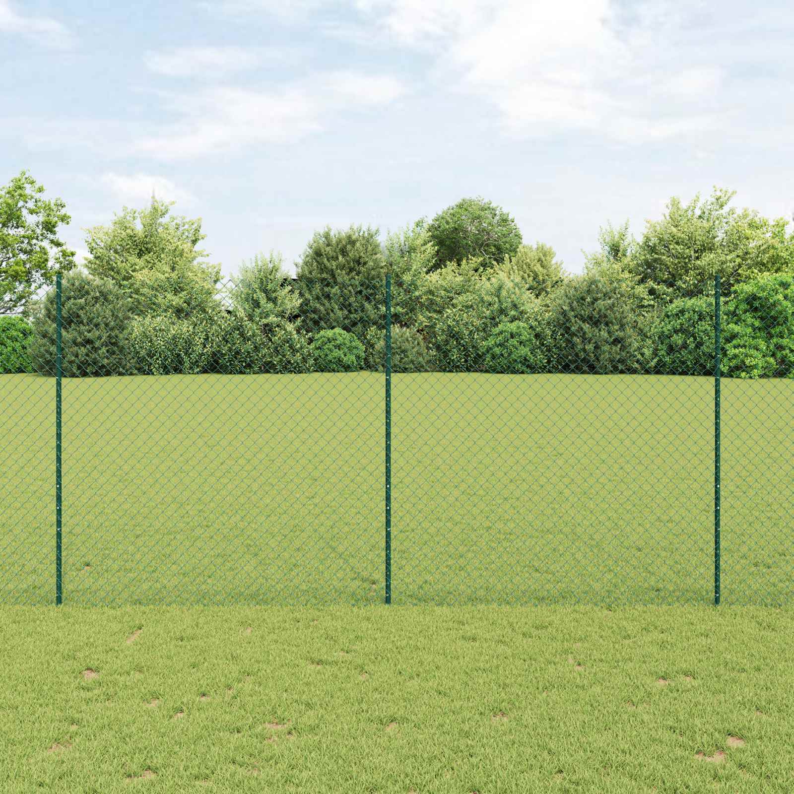 Zaun mit Pfosten Grün