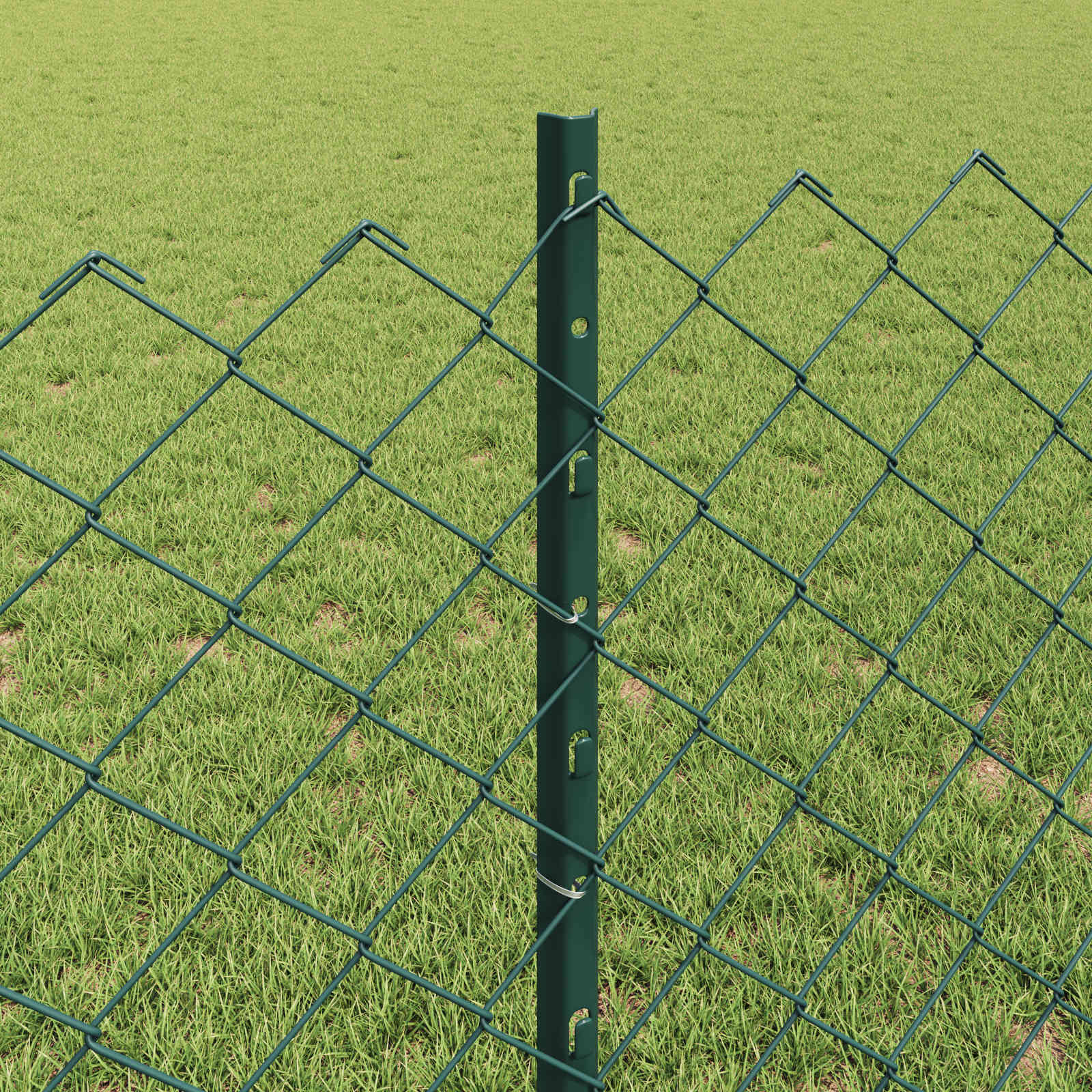 Maschendrahtzaun mit Pfosten 10 x 0,8 m PVC-beschichteter Stahl