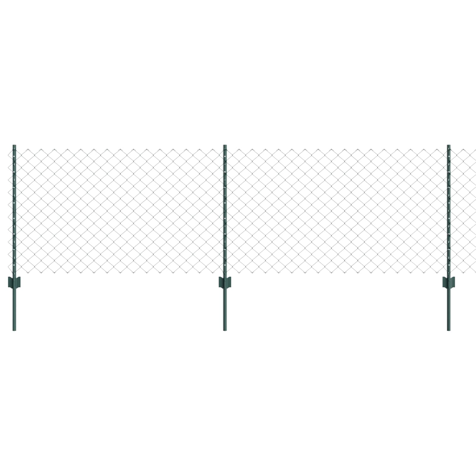 Maschendrahtzaun mit Pfosten 10 x 0,8 m PVC-beschichteter Stahl