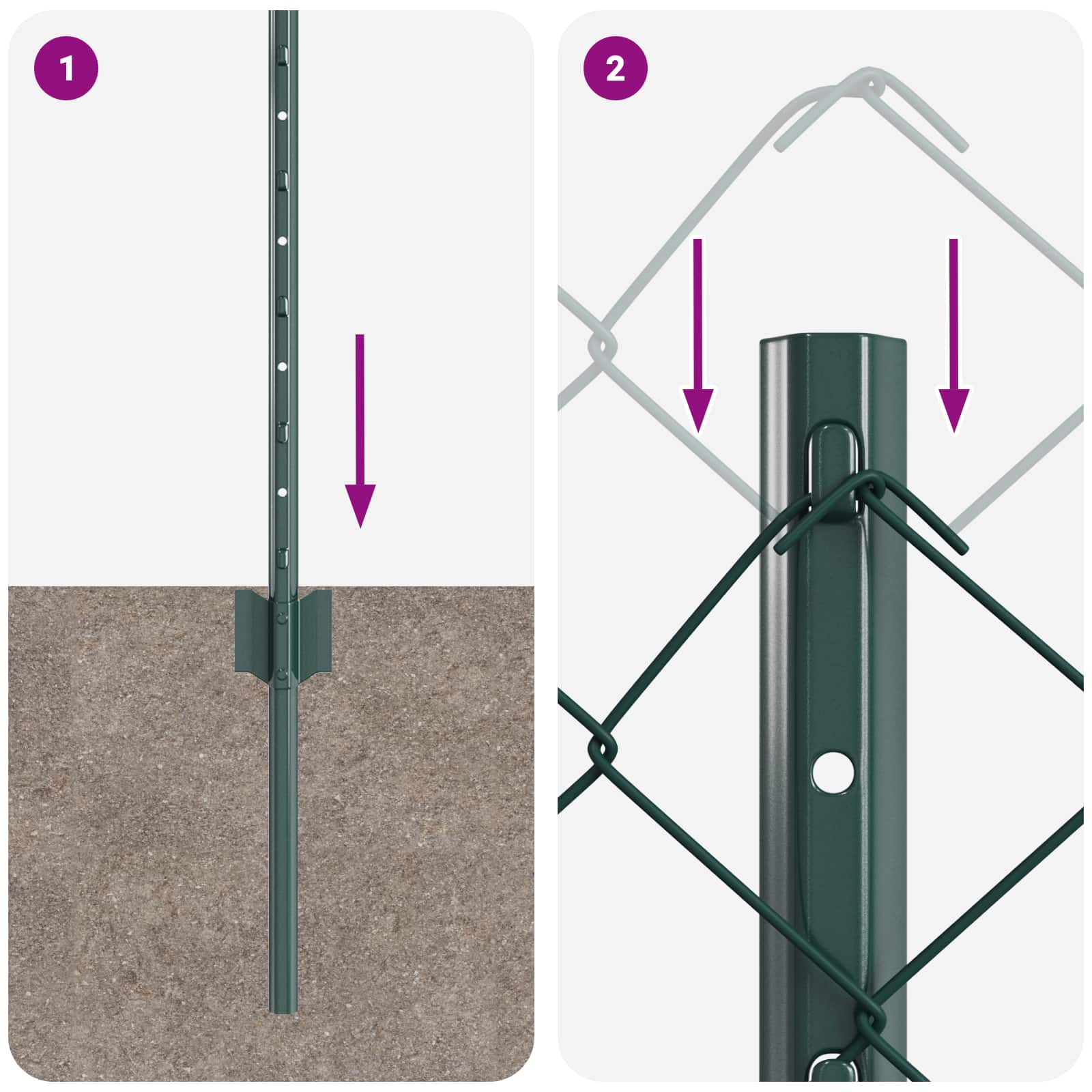 Maschendrahtzaun mit Pfosten 10 x 0,8 m PVC-beschichteter Stahl