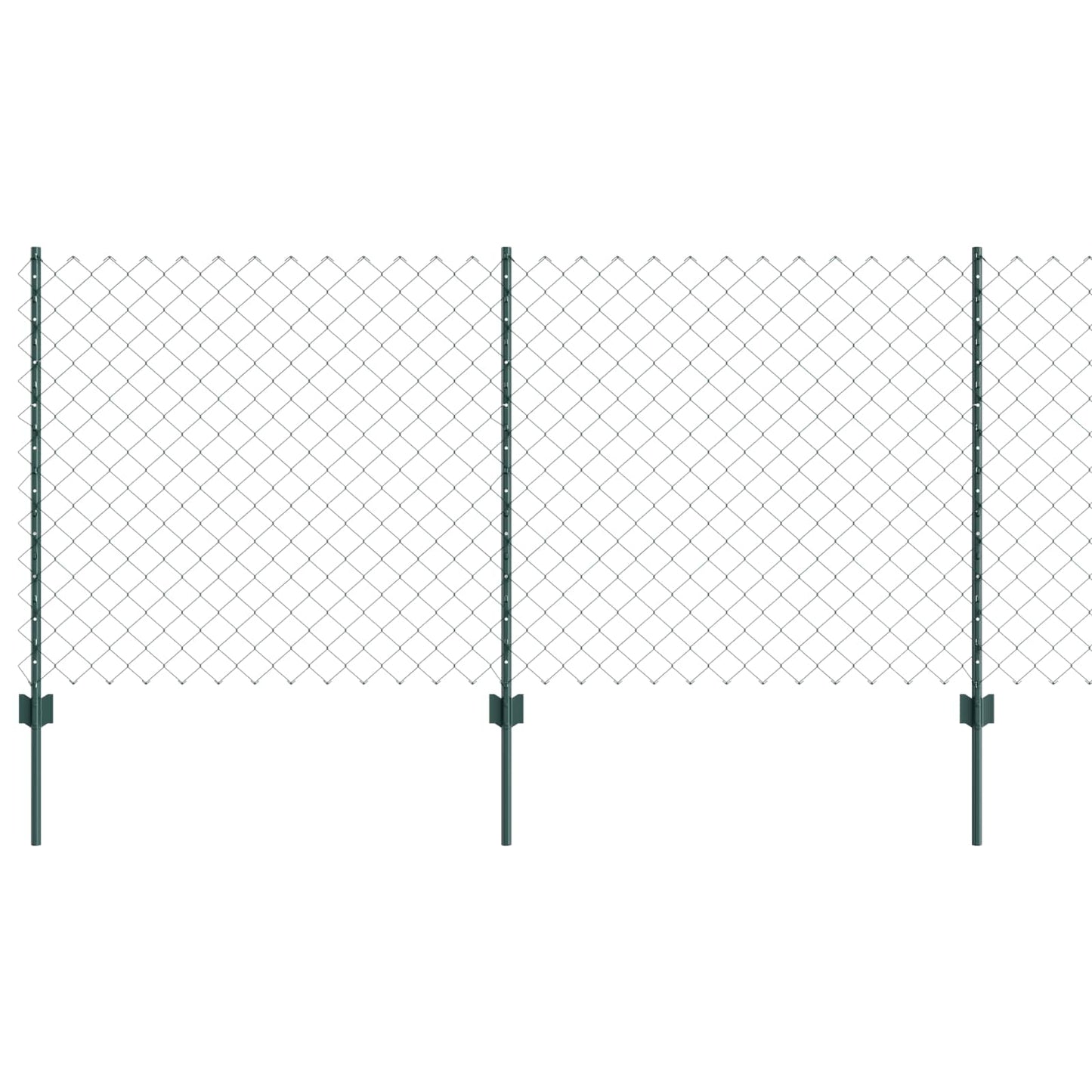Kettenzaun mit Pfosten 10 x 1 m PVC-beschichteter Stahl Grün