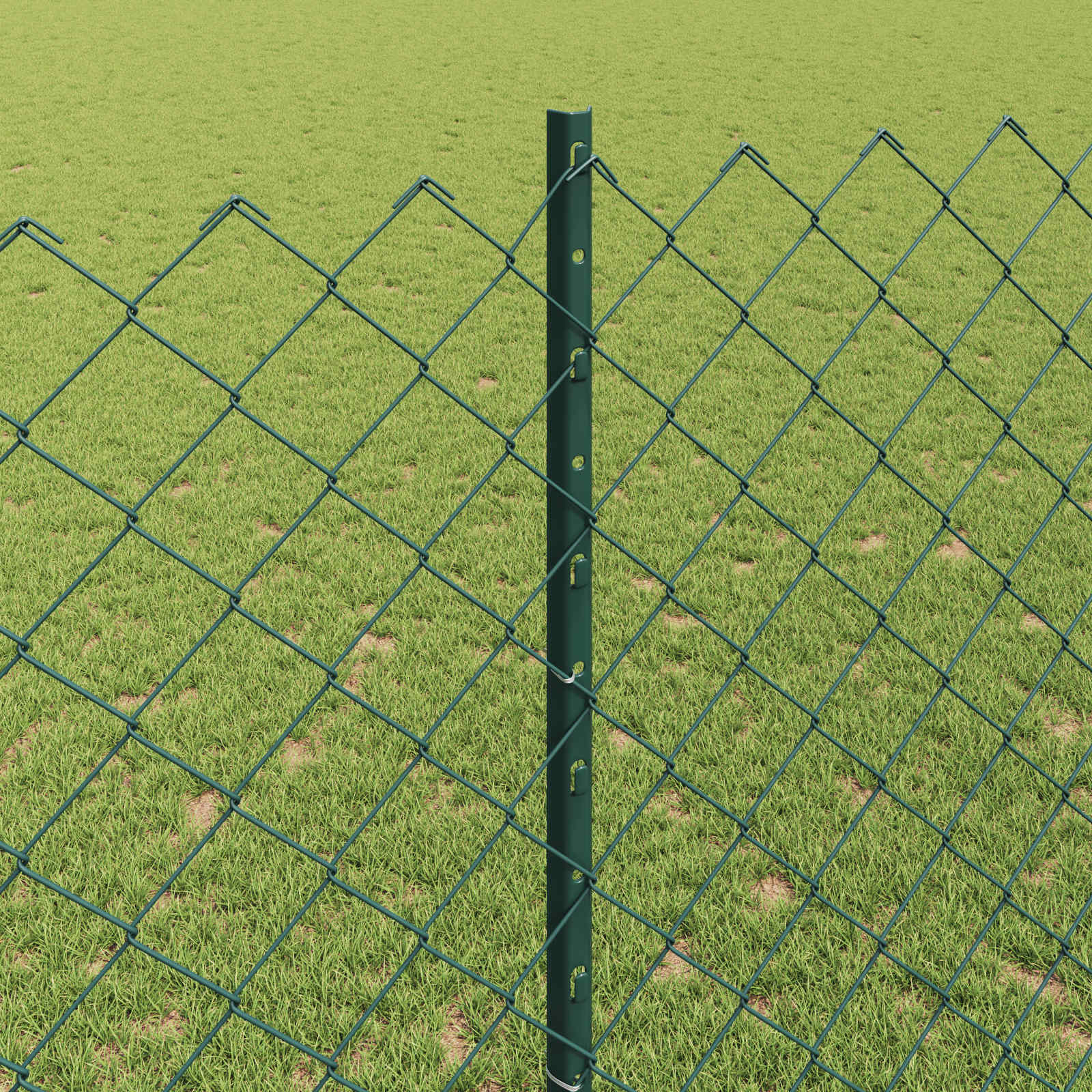 Kettenzaun mit Pfosten 10 x 1,4 m PVC-beschichteter Stahl Grün