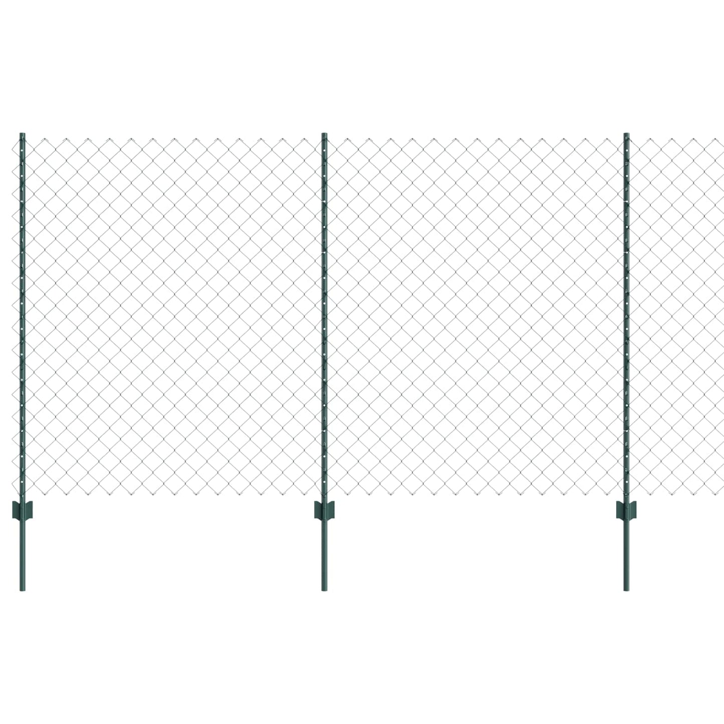 Kettenzaun mit Pfosten 10 x 1,4 m PVC-beschichteter Stahl Grün