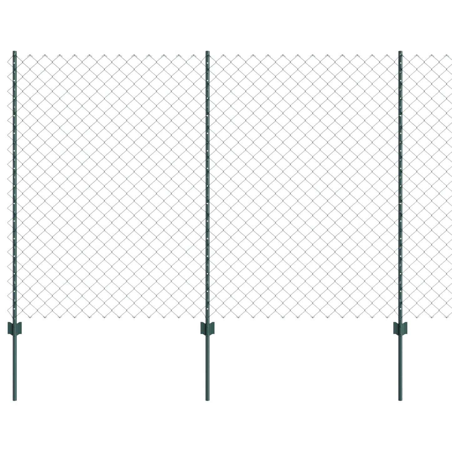 Maschendrahtzaun mit Pfosten 10 x 1,6 m PVC-beschichteter Stahl