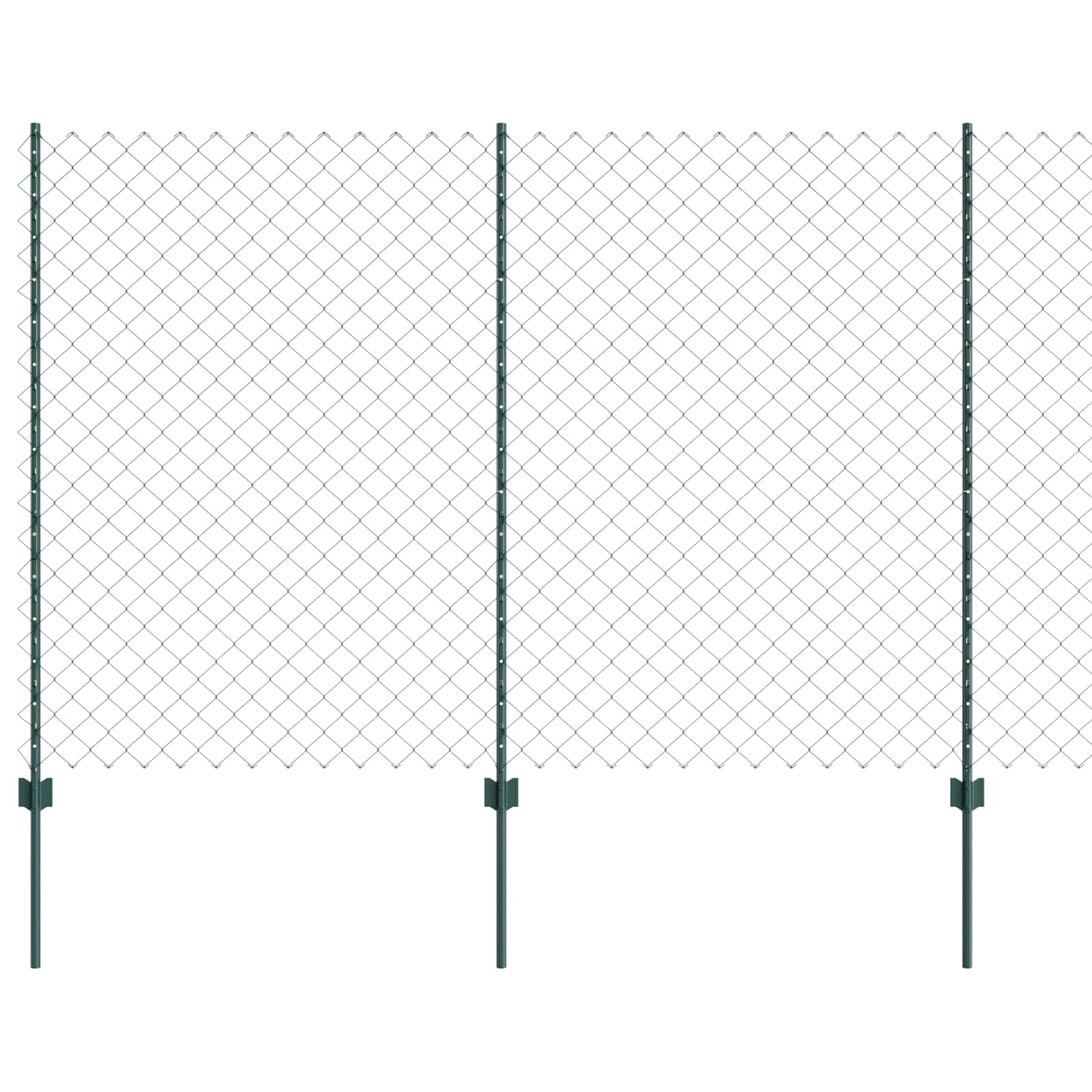 Maschendrahtzaun mit Pfosten 10 x 1,6 m PVC-beschichteter Stahl