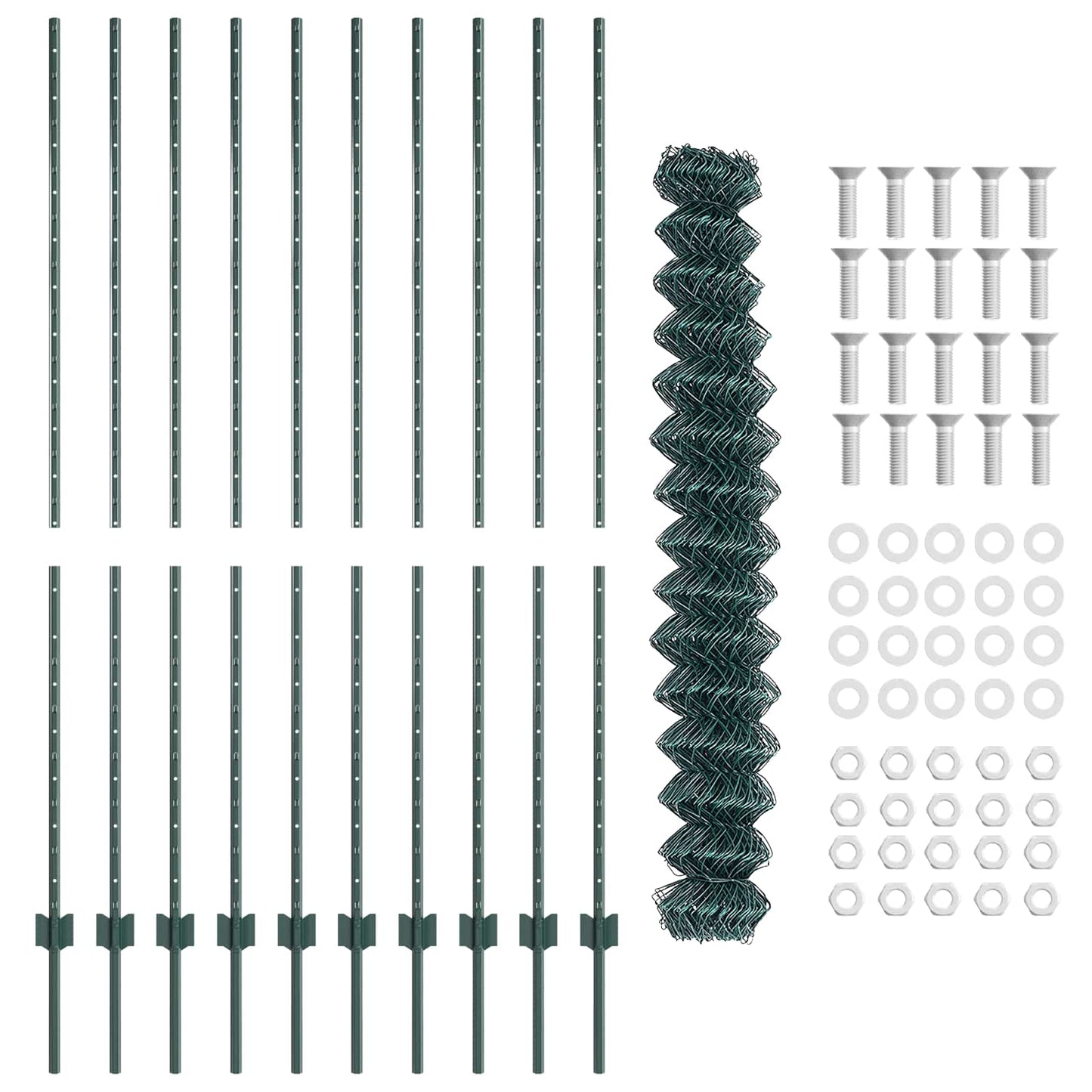 Maschendrahtzaun mit Pfosten 10 x 1,6 m PVC-beschichteter Stahl