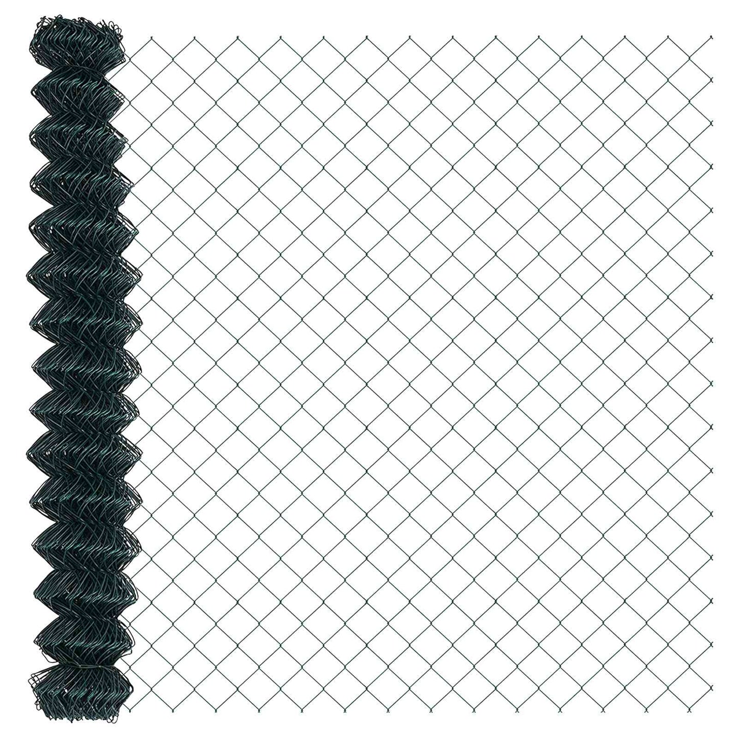 Maschendrahtzaun mit Pfosten 10 x 1,6 m PVC-beschichteter Stahl