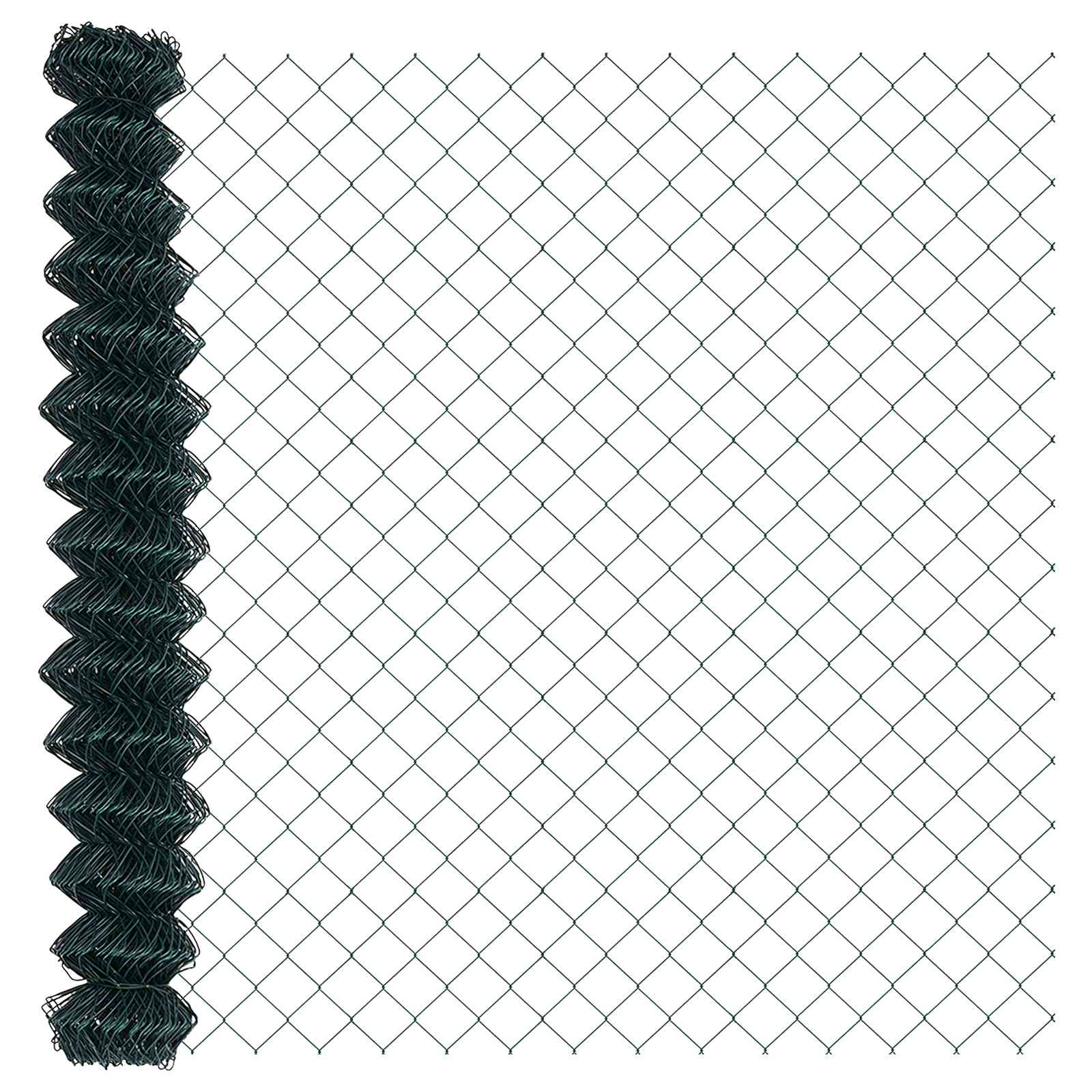 Maschendrahtzaun mit Pfosten 10 x 1,6 m PVC-beschichteter Stahl