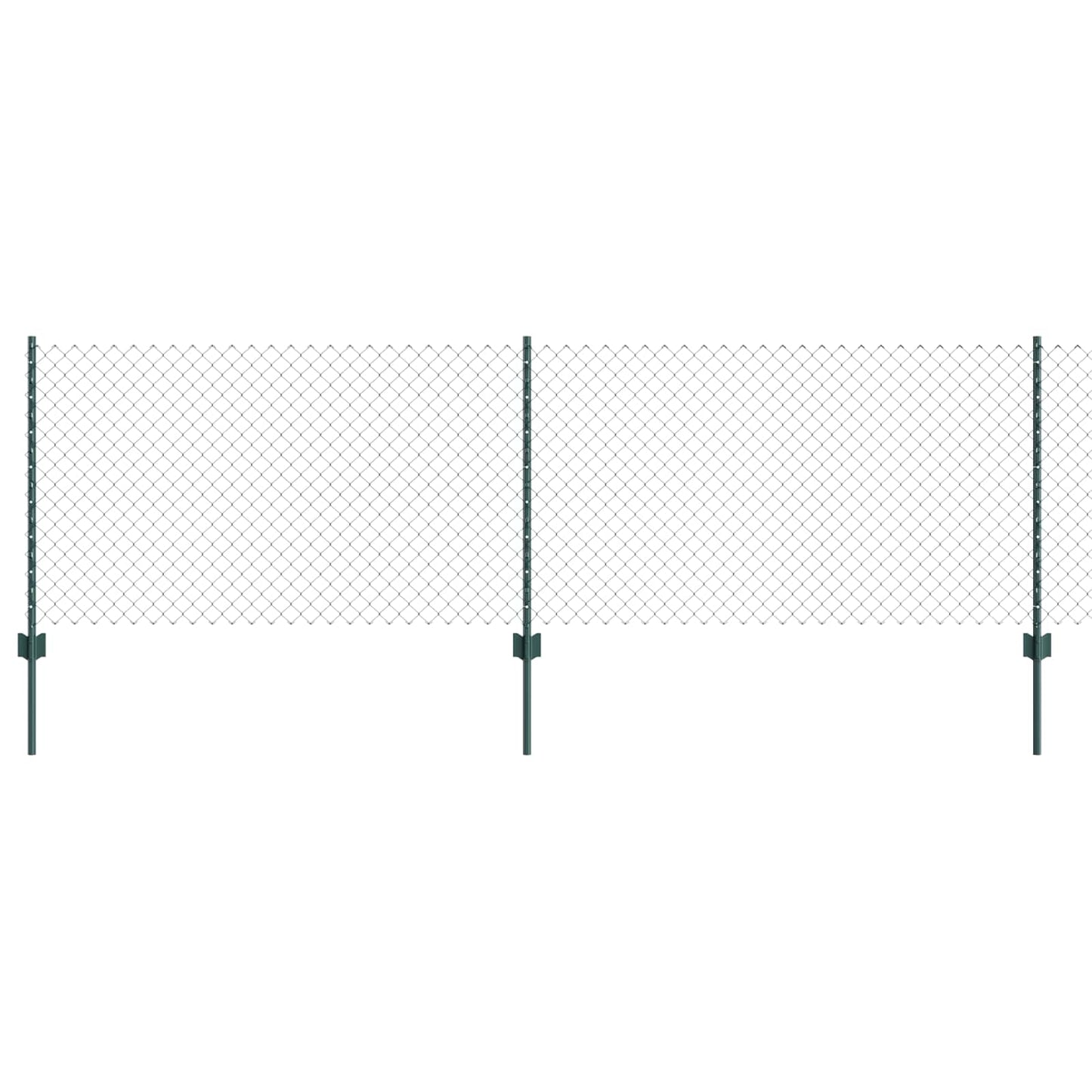 Kettenzaun mit Pfosten 25 x 0,8 m PVC-beschichteter Stahl Grün