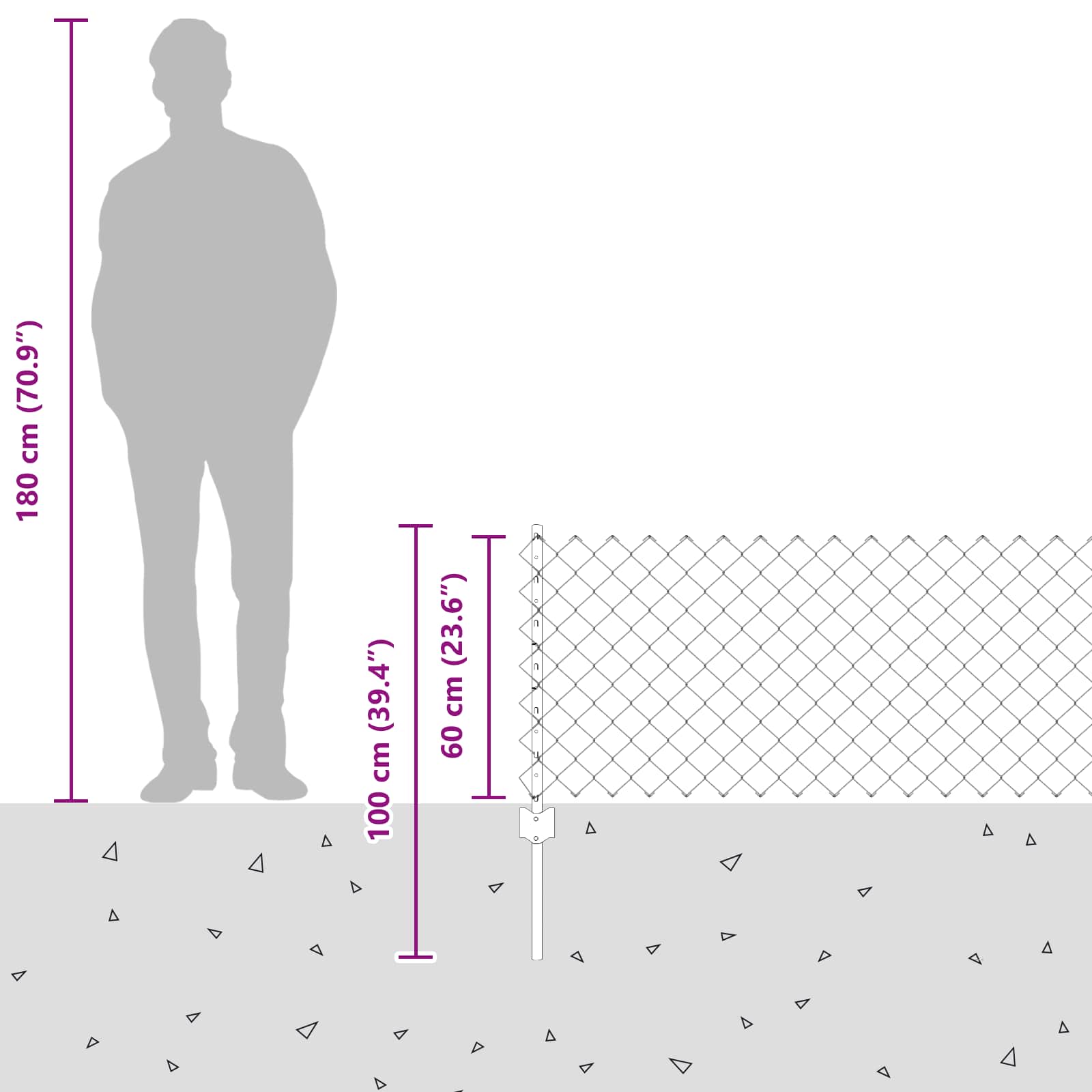 Zaun mit Pfosten Grün