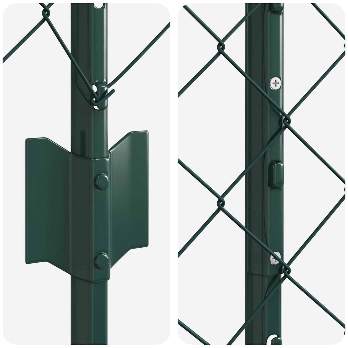 Maschendrahtzaun mit Pfosten 25 x 1,2 m PVC-beschichteter Stahl