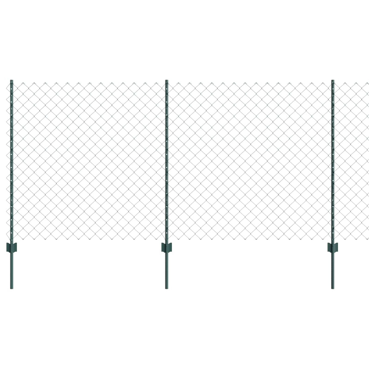 Maschendrahtzaun mit Pfosten 25 x 1,2 m PVC-beschichteter Stahl