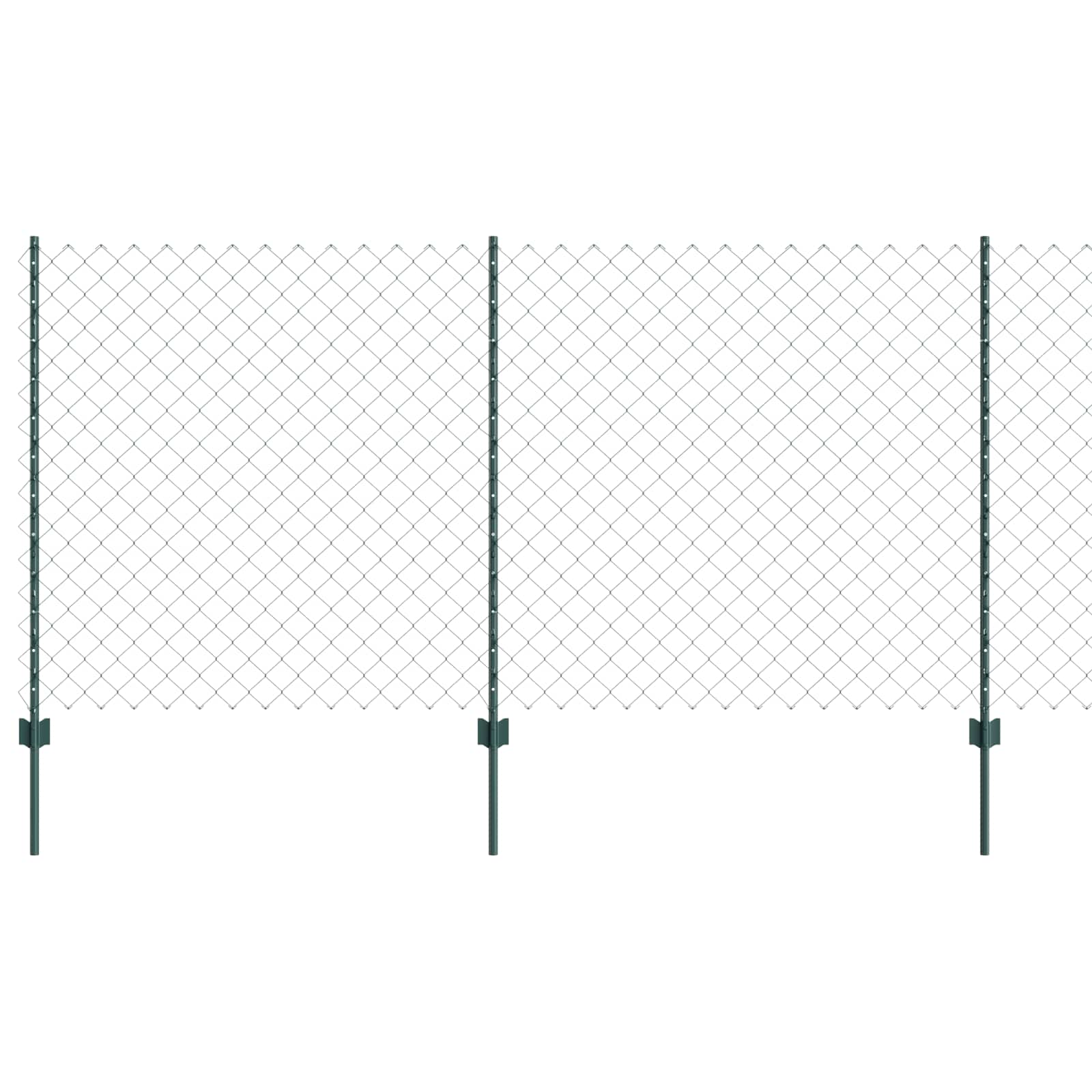 Maschendrahtzaun mit Pfosten 25 x 1,2 m PVC-beschichteter Stahl