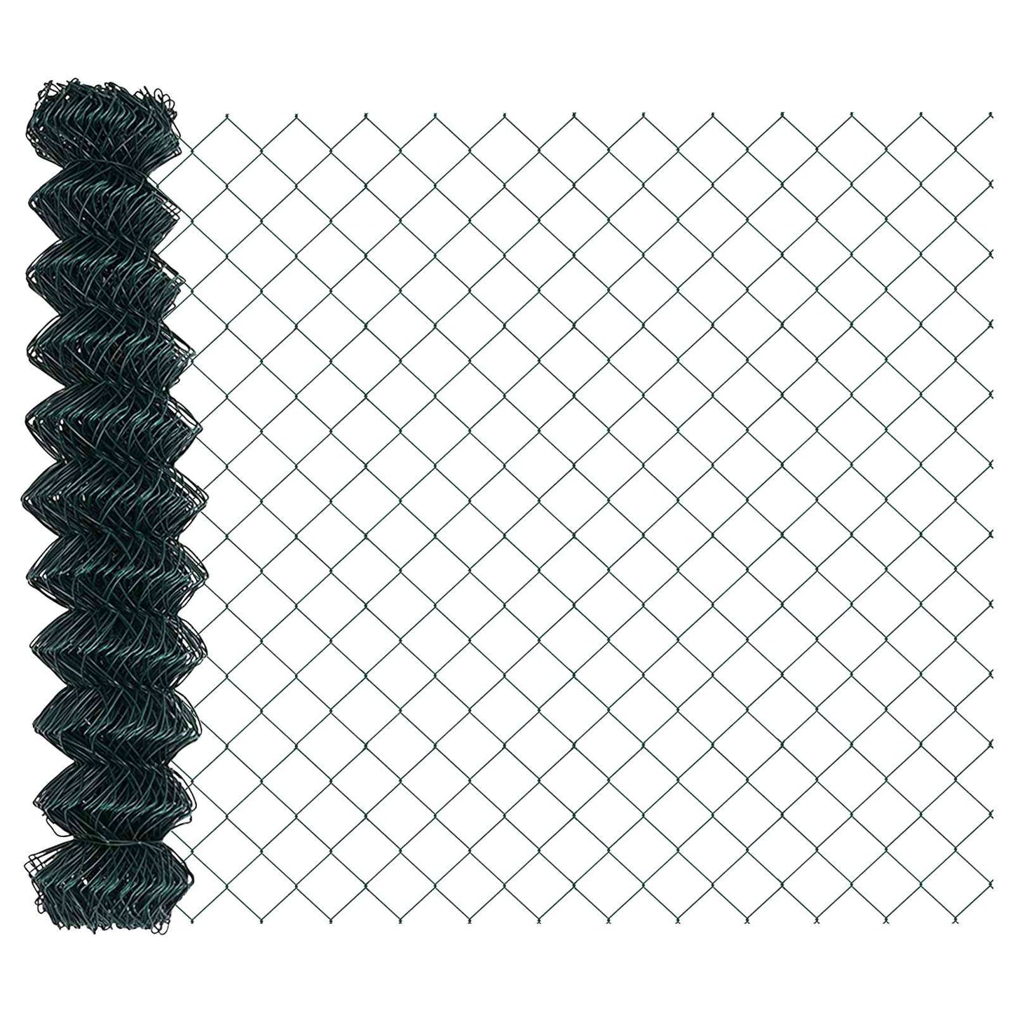 Maschendrahtzaun mit Pfosten 25 x 1,2 m PVC-beschichteter Stahl