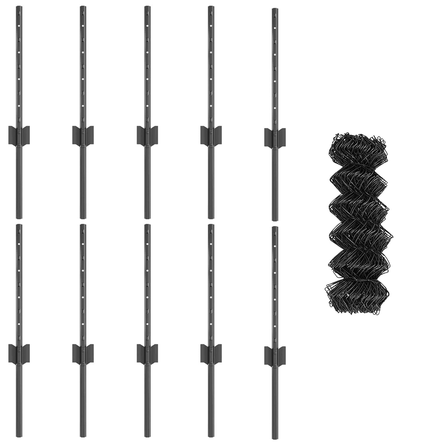 Maschendrahtzaun mit Pfosten 10 x 0,4 m PVC-beschichteter Stahl