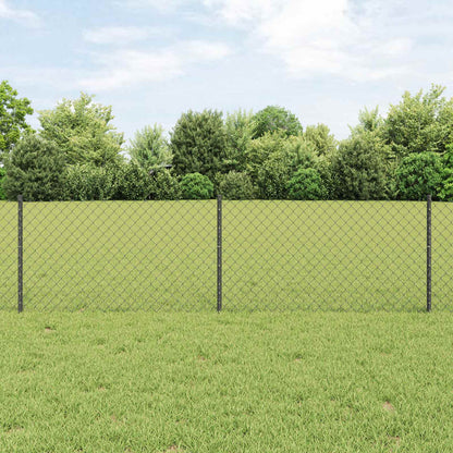 Maschendrahtzaun mit Pfosten 10 x 0,6 m PVC-beschichteter Stahl