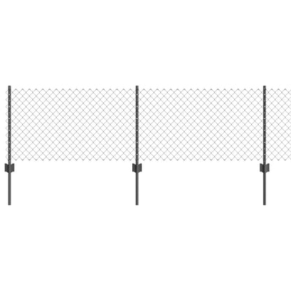 Maschendrahtzaun mit Pfosten 10 x 0,6 m PVC-beschichteter Stahl