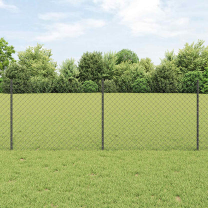 Maschendrahtzaun mit Pfosten 10 x 0,8 m PVC-beschichteter Stahl