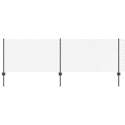 Maschendrahtzaun mit Pfosten 10 x 0,8 m PVC-beschichteter Stahl
