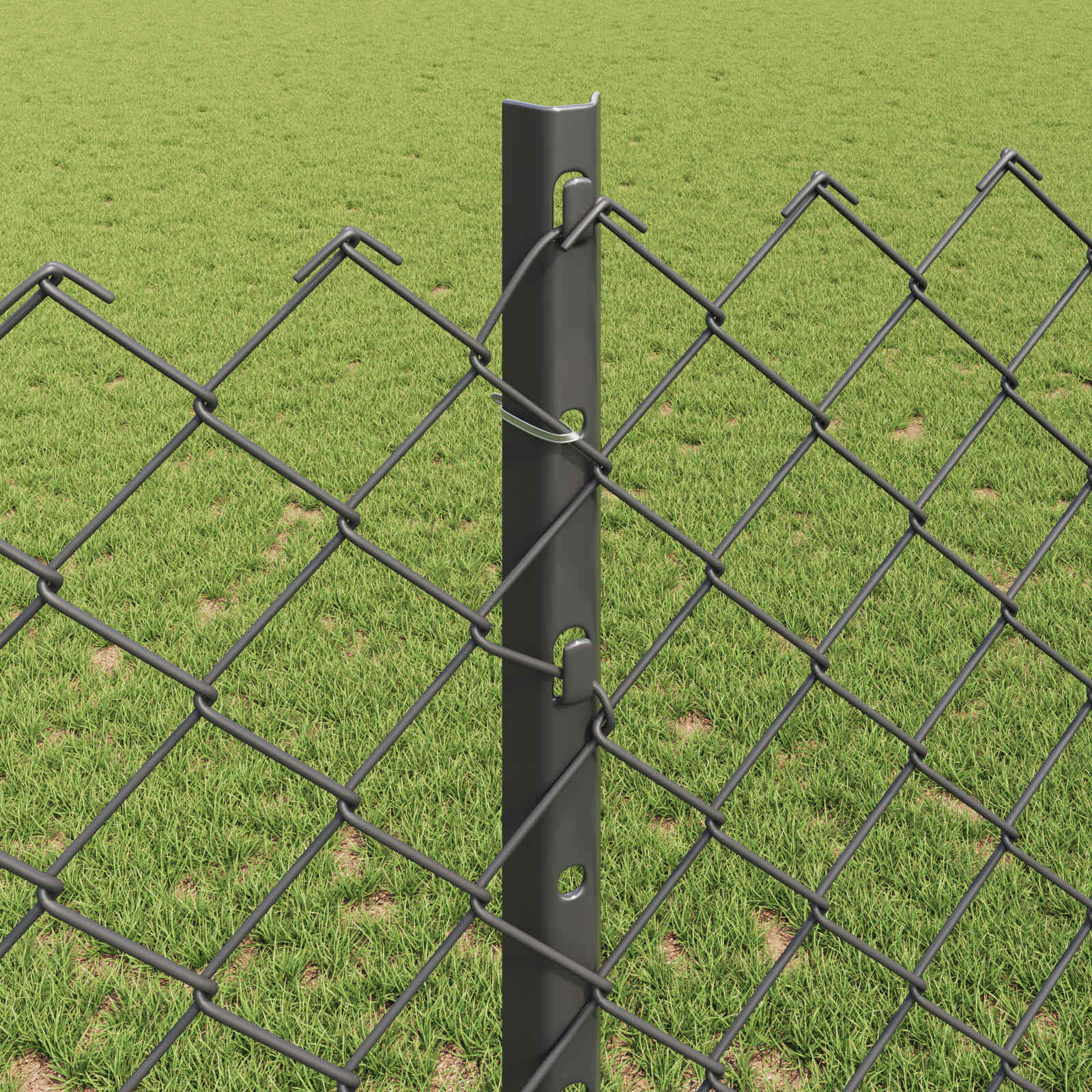 Maschendrahtzaun mit Pfosten 10 x 1,2 m PVC-beschichteter Stahl