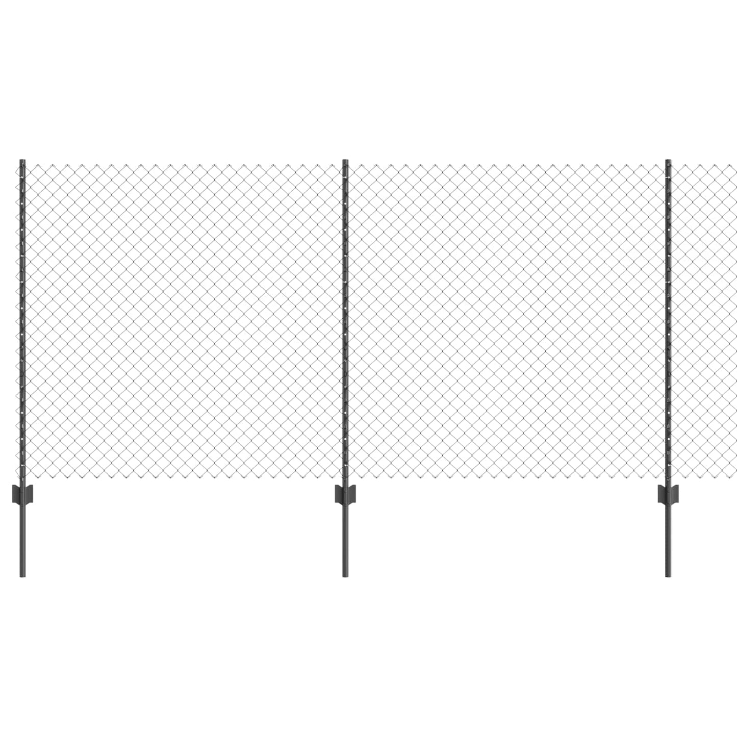 Maschendrahtzaun mit Pfosten 10 x 1,2 m PVC-beschichteter Stahl