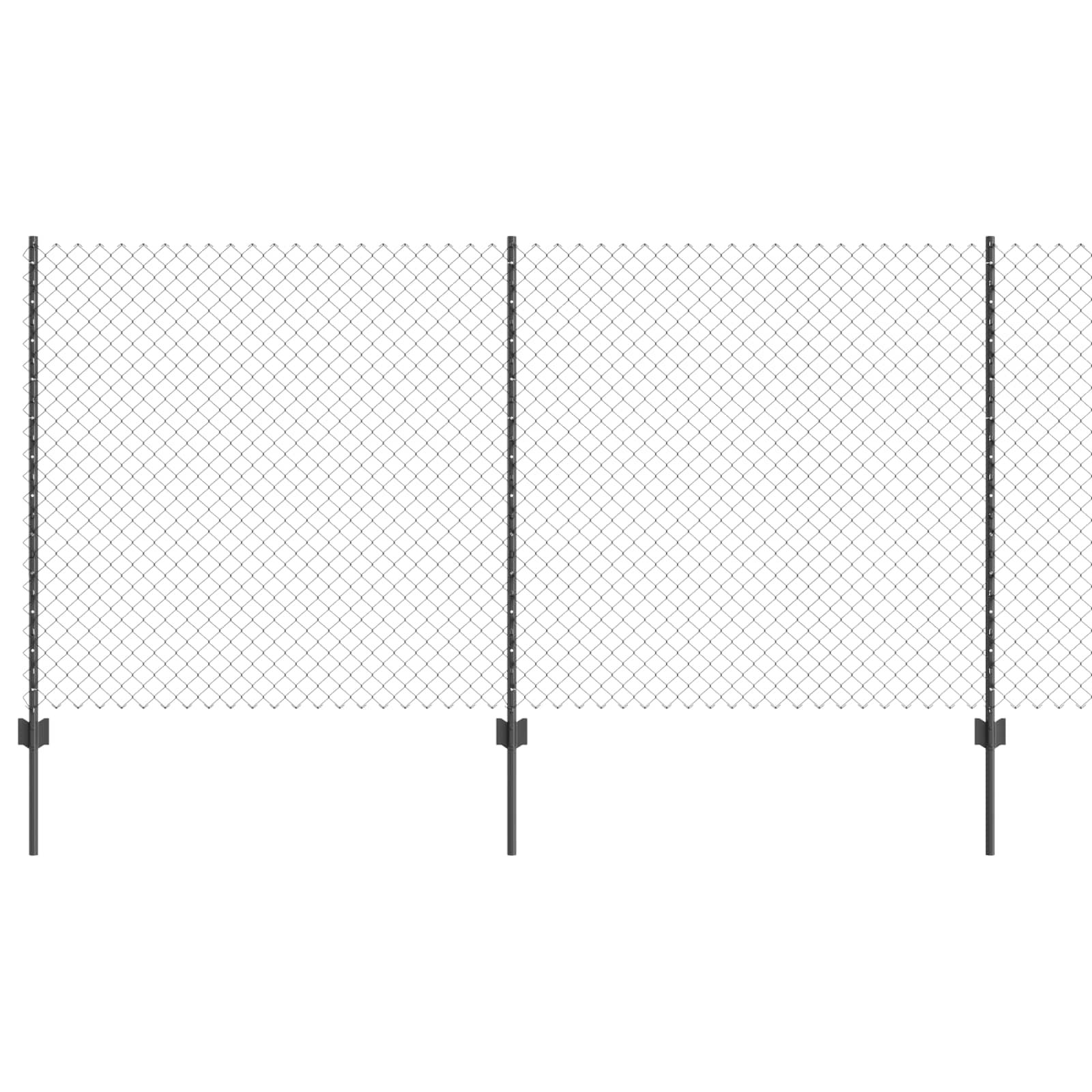 Maschendrahtzaun mit Pfosten 10 x 1,2 m PVC-beschichteter Stahl