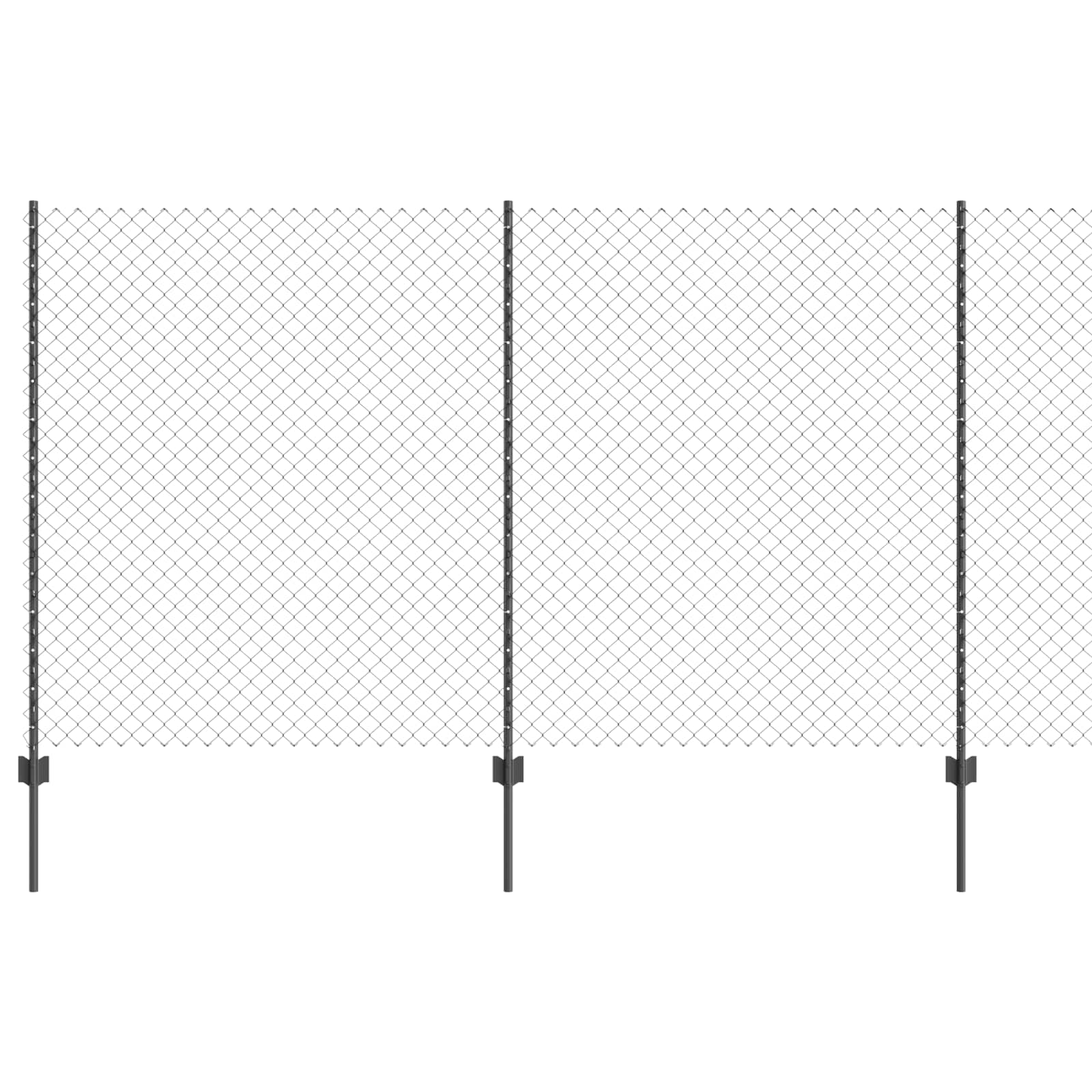 Maschendrahtzaun mit Pfosten 10 x 1,4 m PVC-beschichteter Stahl