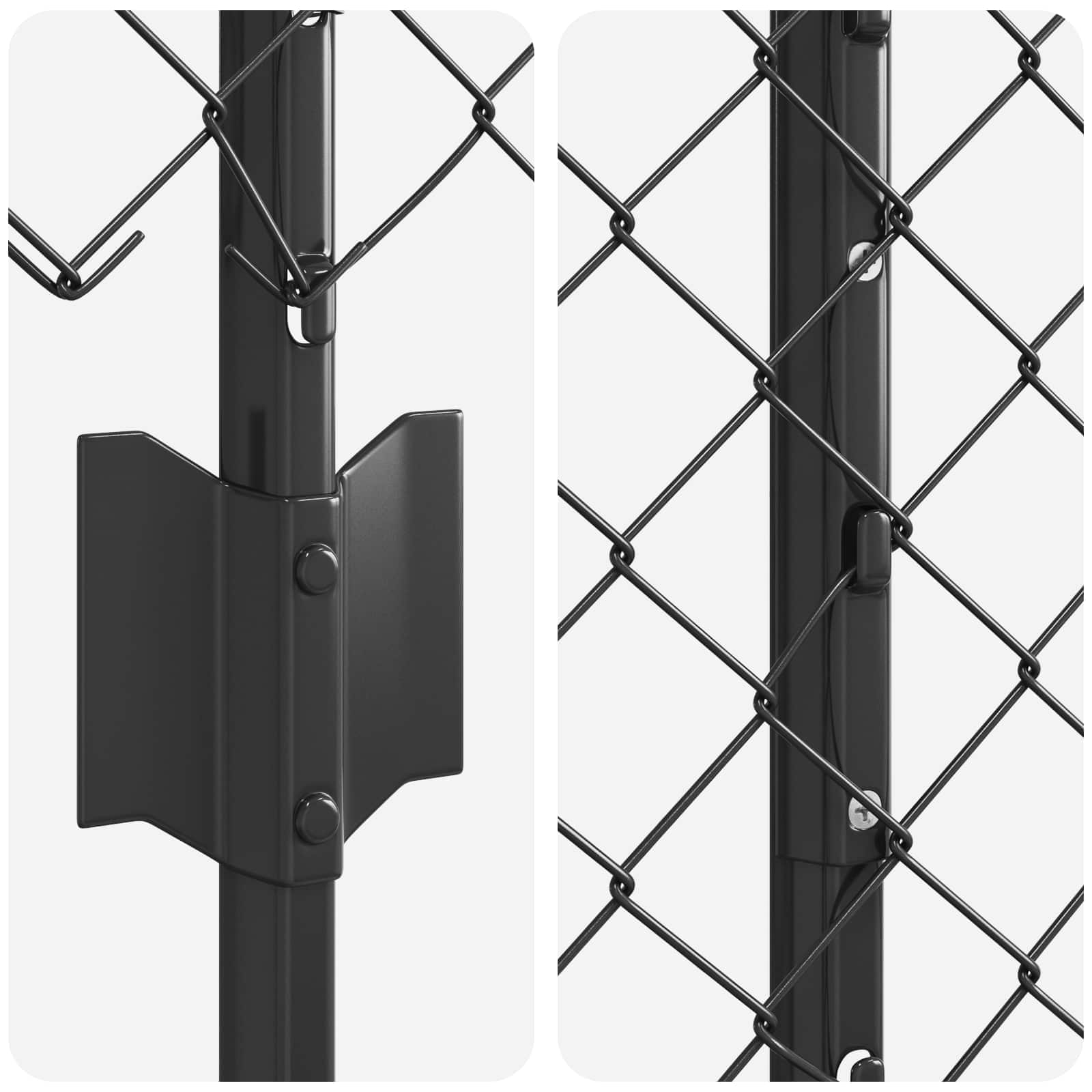 Maschendrahtzaun mit Pfosten 10 x 1,5 m PVC-beschichteter Stahl