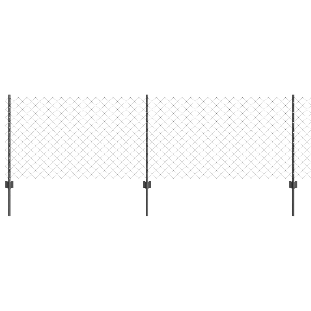 Maschendrahtzaun mit Pfosten 10 x 0,8 m PVC-beschichteter Stahl