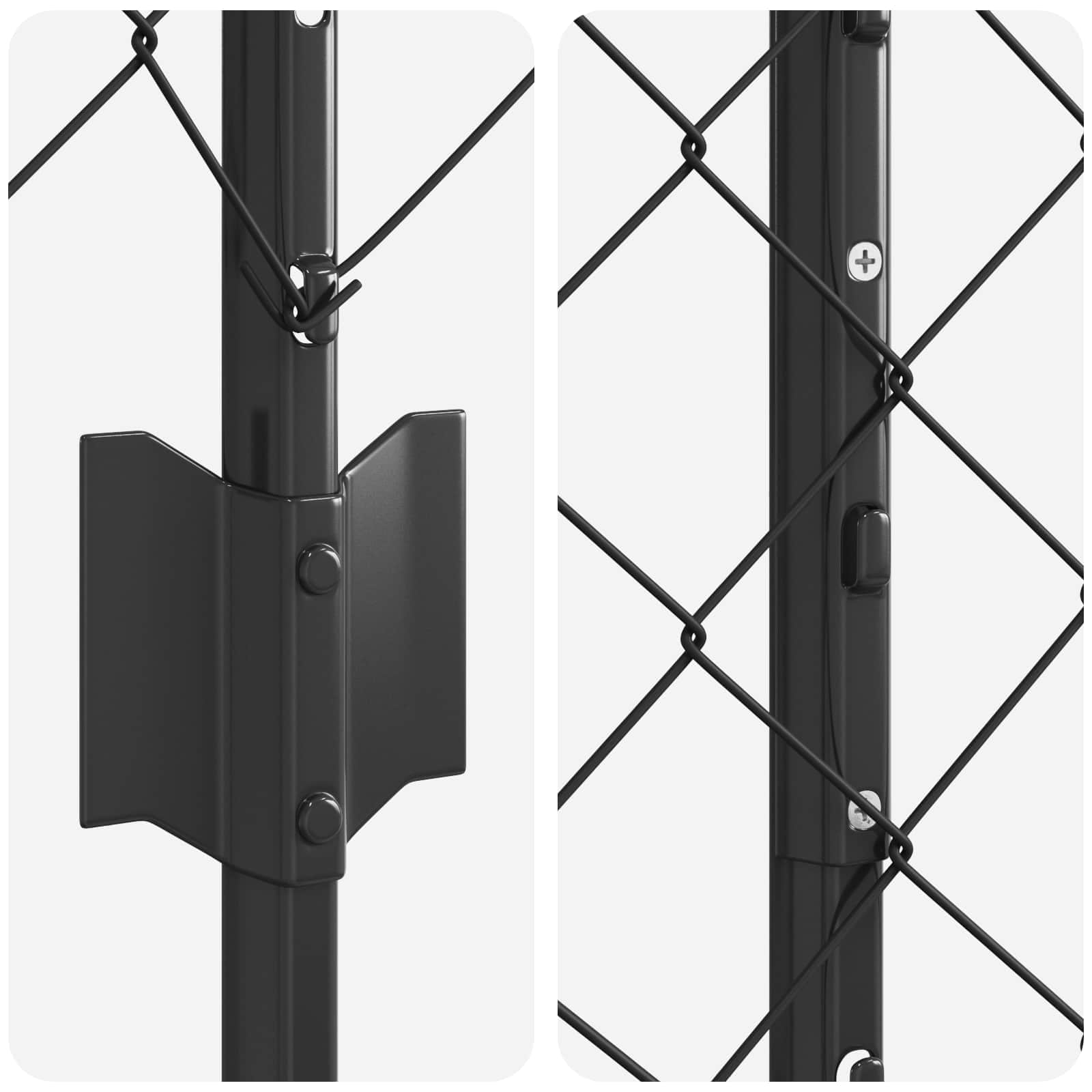 Maschendrahtzaun mit Pfosten 10 x 1 m PVC-beschichteter Stahl