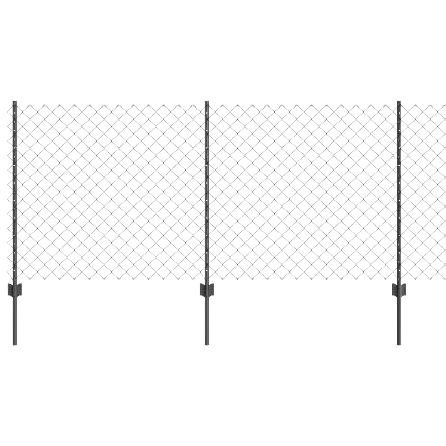 Maschendrahtzaun mit Pfosten 10 x 1 m PVC-beschichteter Stahl