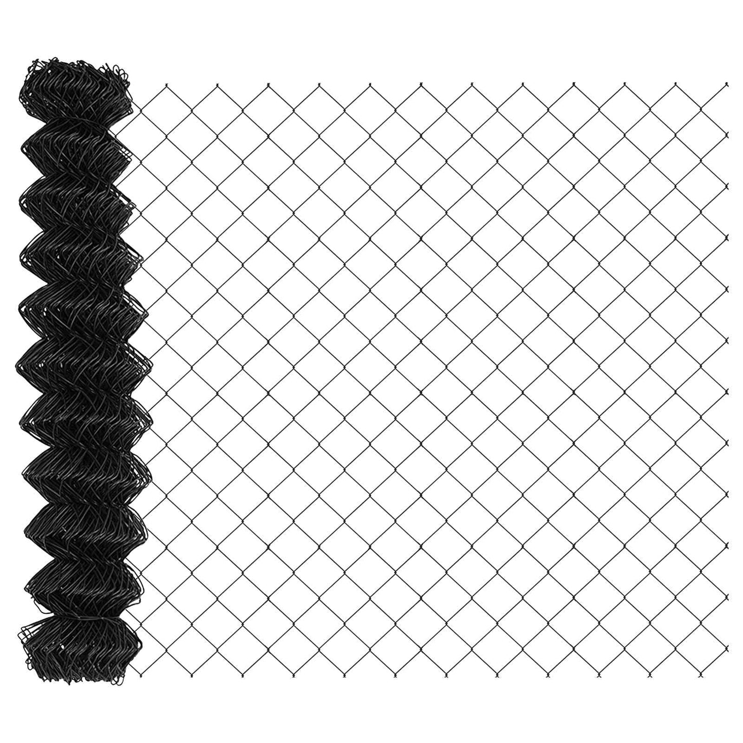 Maschendrahtzaun mit Pfosten 10 x 1 m PVC-beschichteter Stahl