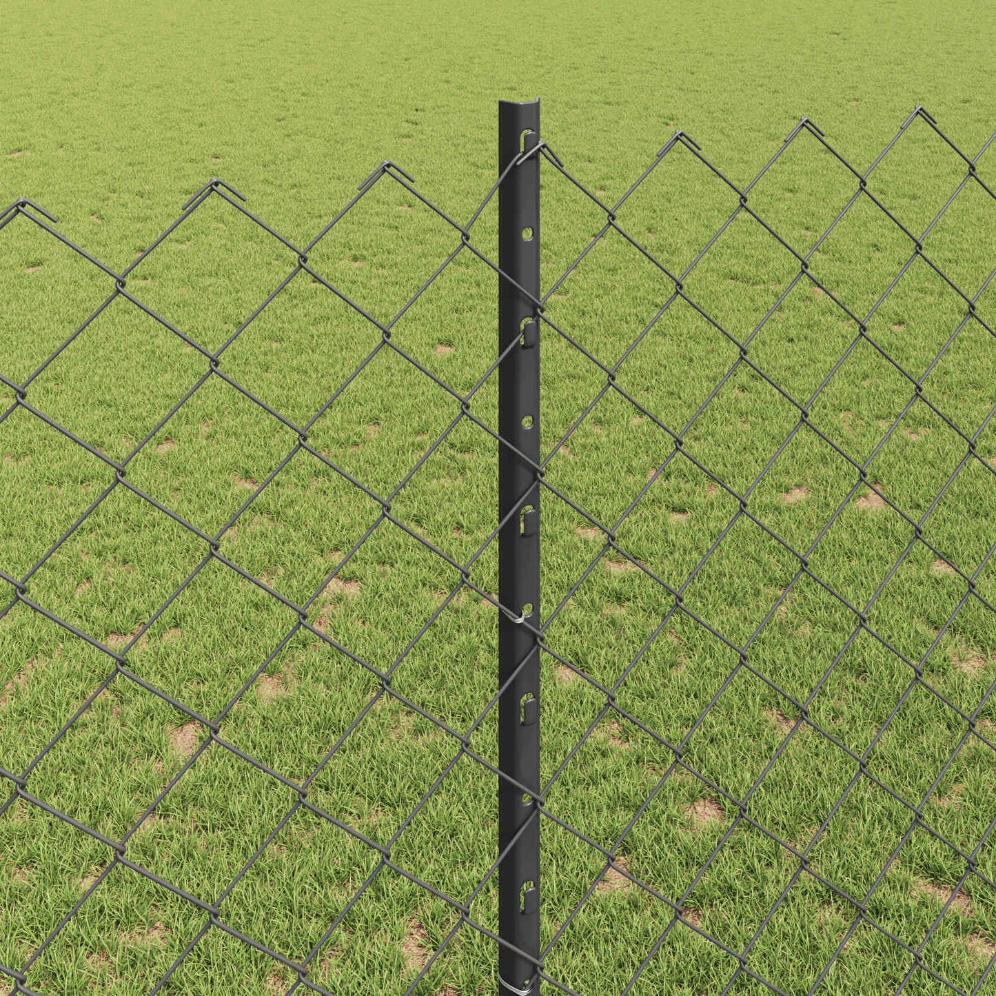 Maschendrahtzaun mit Pfosten 10 x 1,4 m PVC-beschichteter Stahl