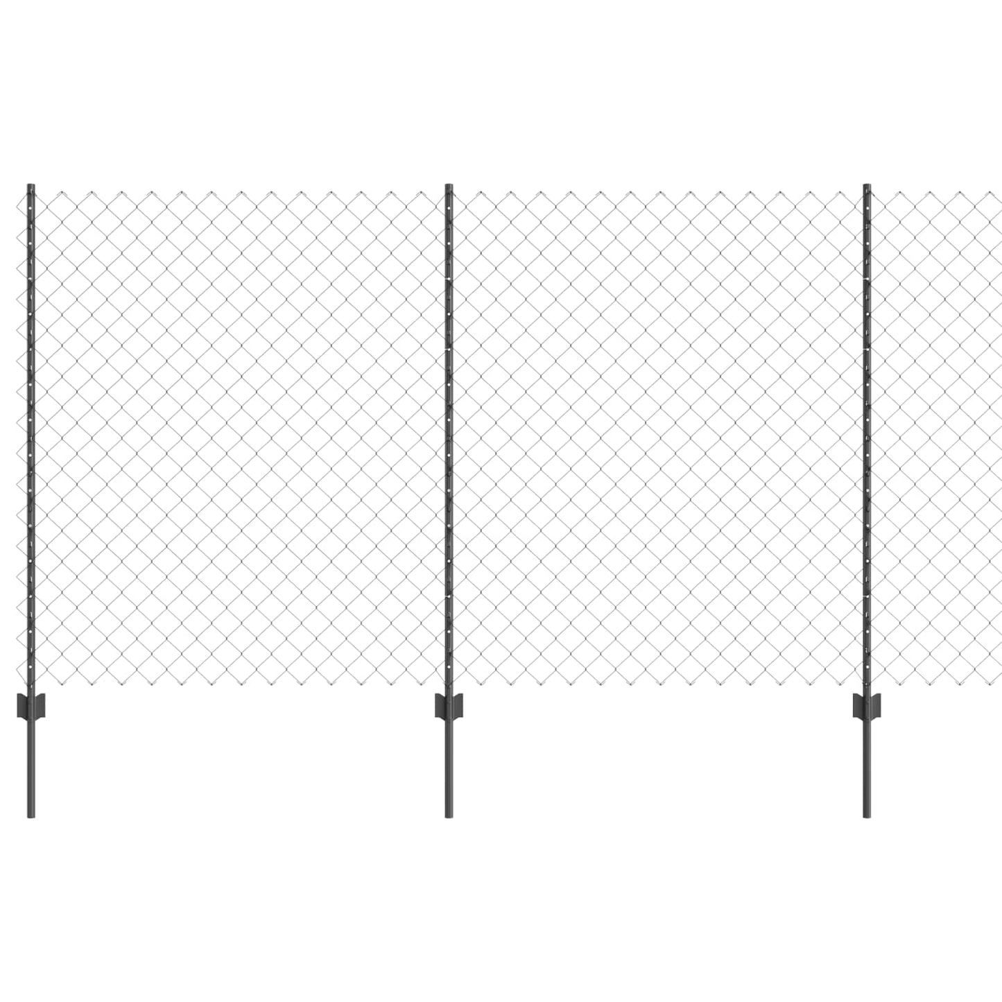 Maschendrahtzaun mit Pfosten 10 x 1,4 m PVC-beschichteter Stahl