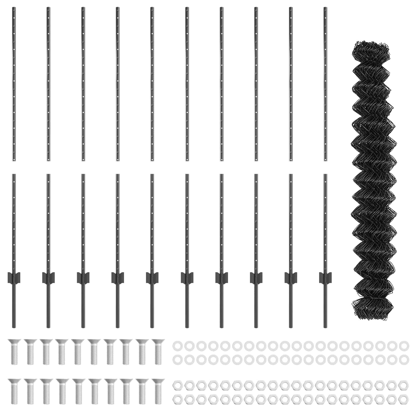 Maschendrahtzaun mit Pfosten 10 x 1,4 m PVC-beschichteter Stahl