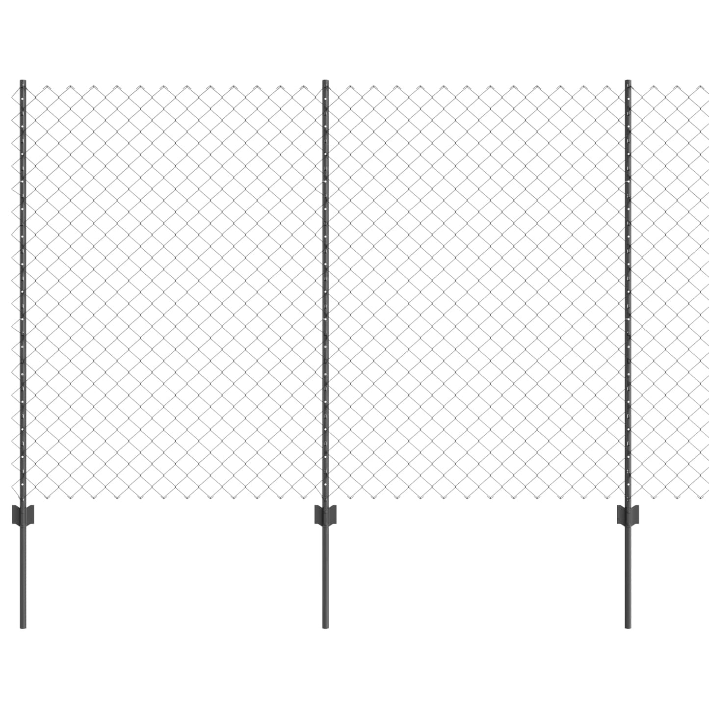 Maschendrahtzaun mit Pfosten 10 x 1,5 m PVC-beschichteter Stahl