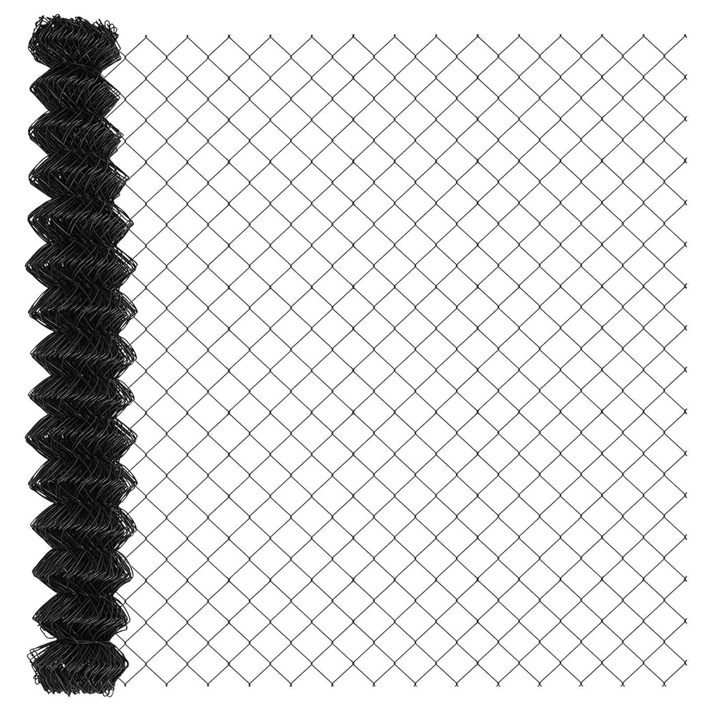 Maschendrahtzaun mit Pfosten 10 x 1,5 m PVC-beschichteter Stahl